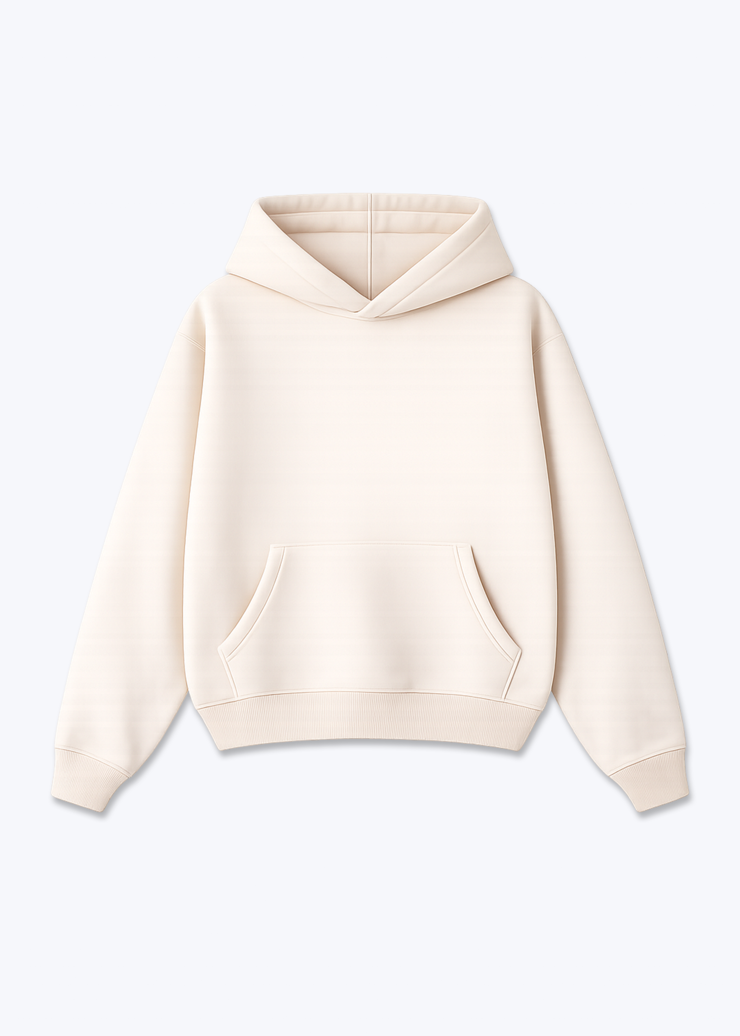 CLEAN BLANK - Oversized Hoodie - Beige Front Base
