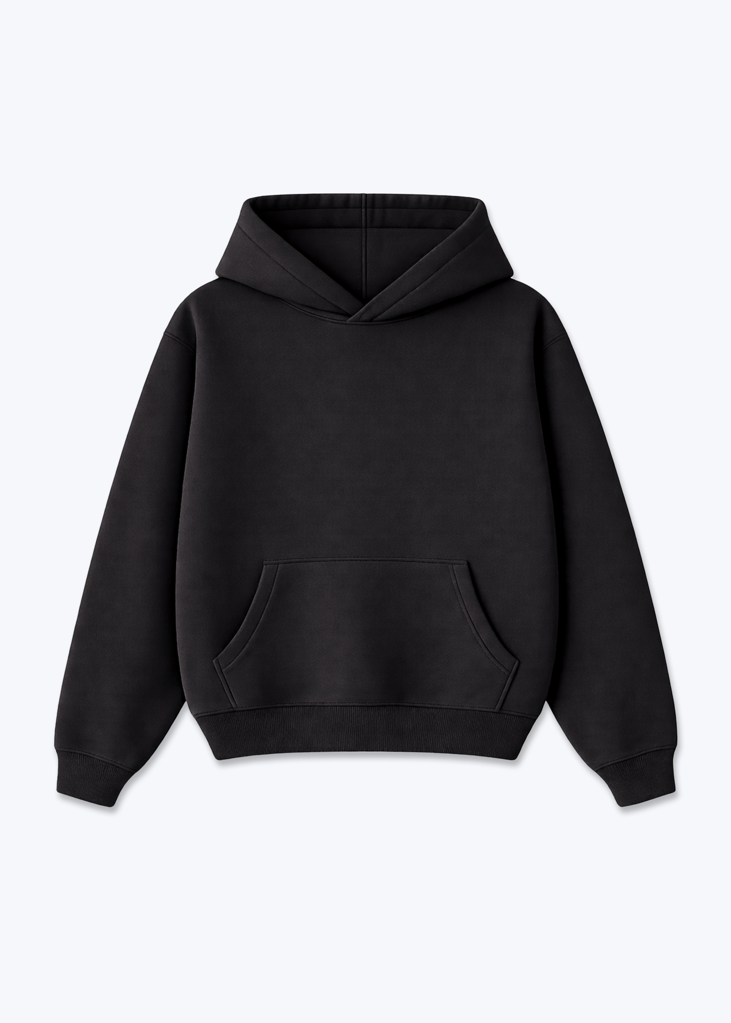 CLEAN BLANK - Oversized Hoodie - Black Front Base