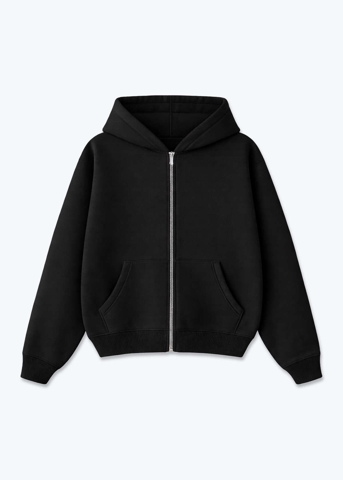 CLEAN BLANK - Zip Hoodie - Black Front Base