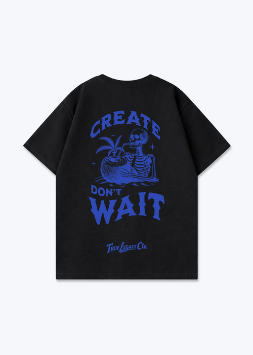 CREATE DON'T WAIT - Oversized Shirt - Black Back (Designed)