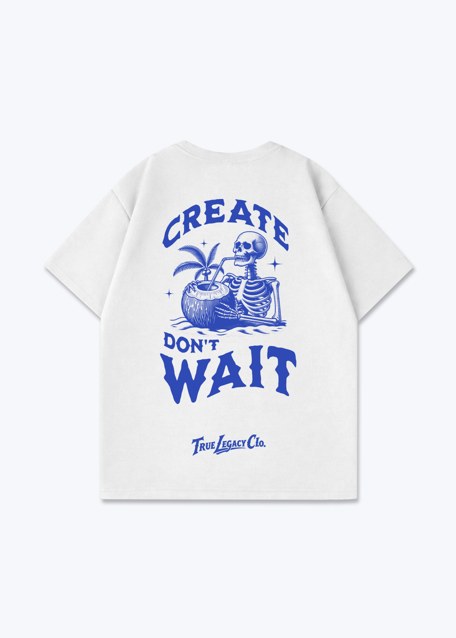 CREATE DON'T WAIT - Oversized Shirt - White Back (Designed)