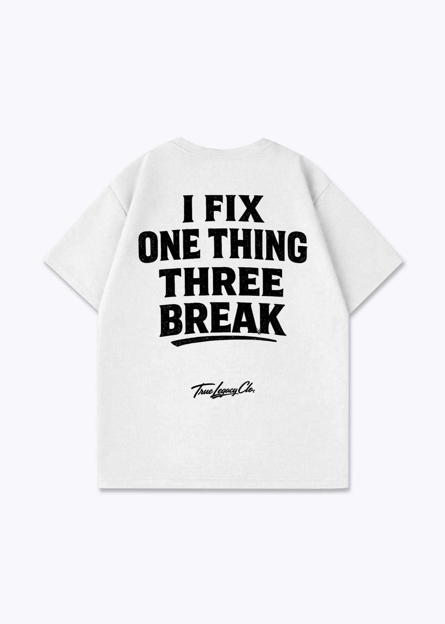 THREE BREAK - Oversized Shirt - White Back (Designed)