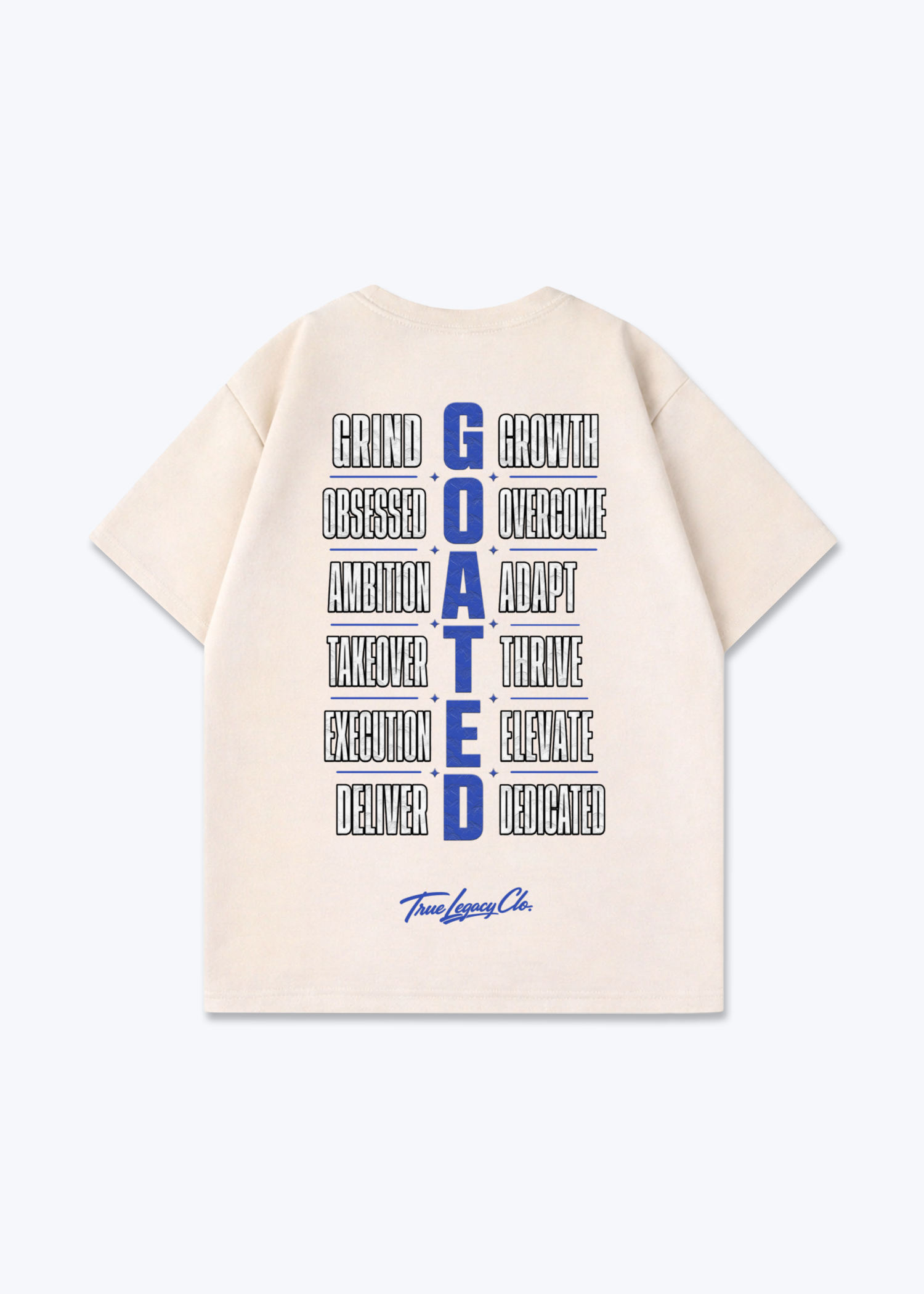 GOATED - Oversized Shirt - Beige Back (Designed)