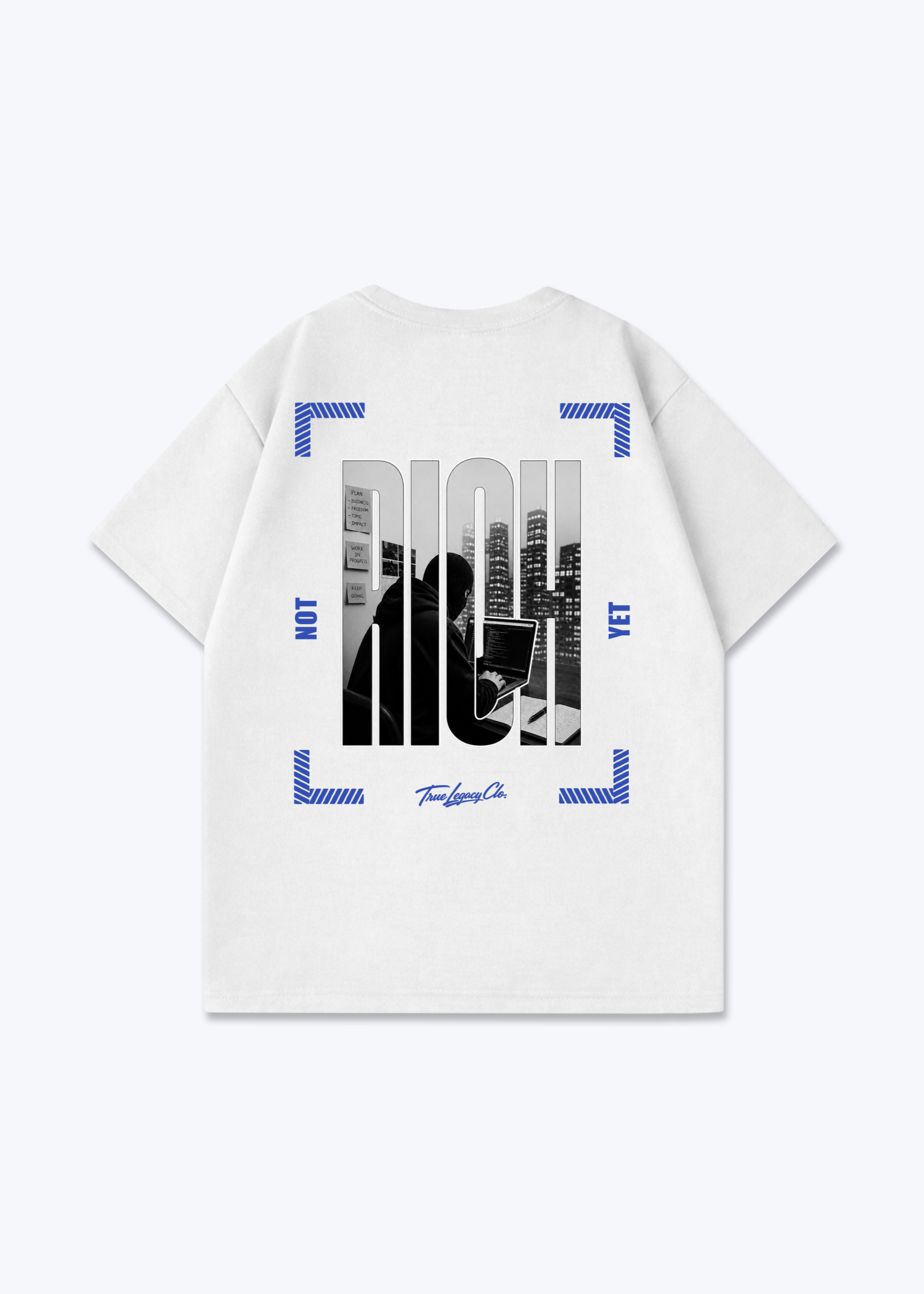 NOT RICH YET - Oversized Shirt - White Back (Designed)