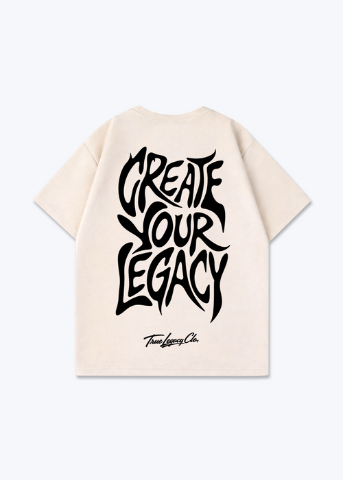 CREATE YOUR LEGACY - Oversized Shirt - Beige Back (Designed)