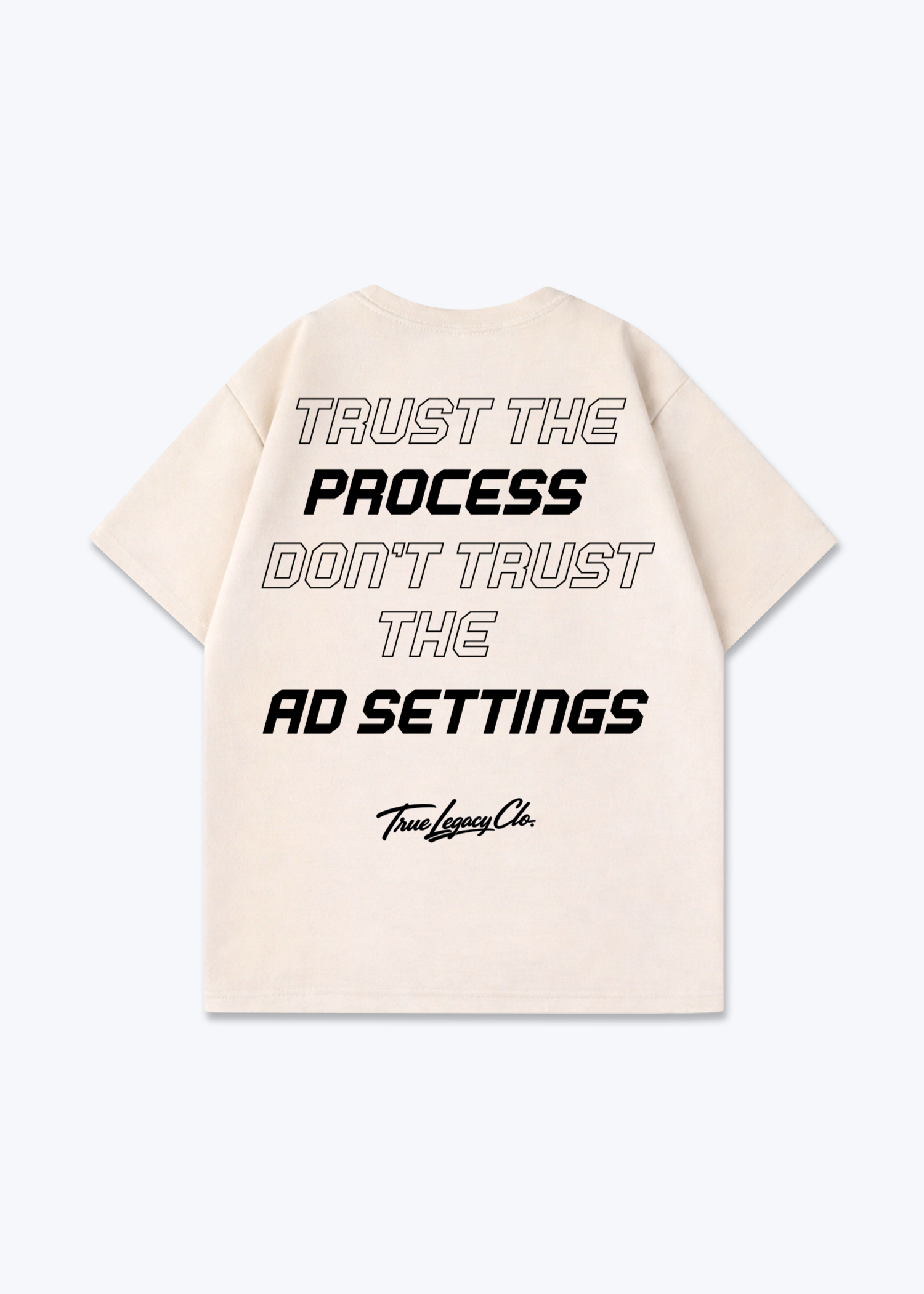 DON'T TRUST AD SETTINGS - Oversized Shirt - Beige Back (Designed)