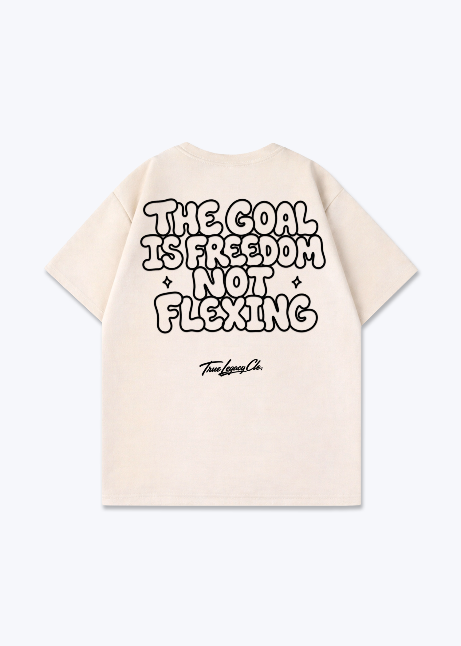 GOAL IS FREEDOM - Oversized Shirt - Beige Back (Designed)