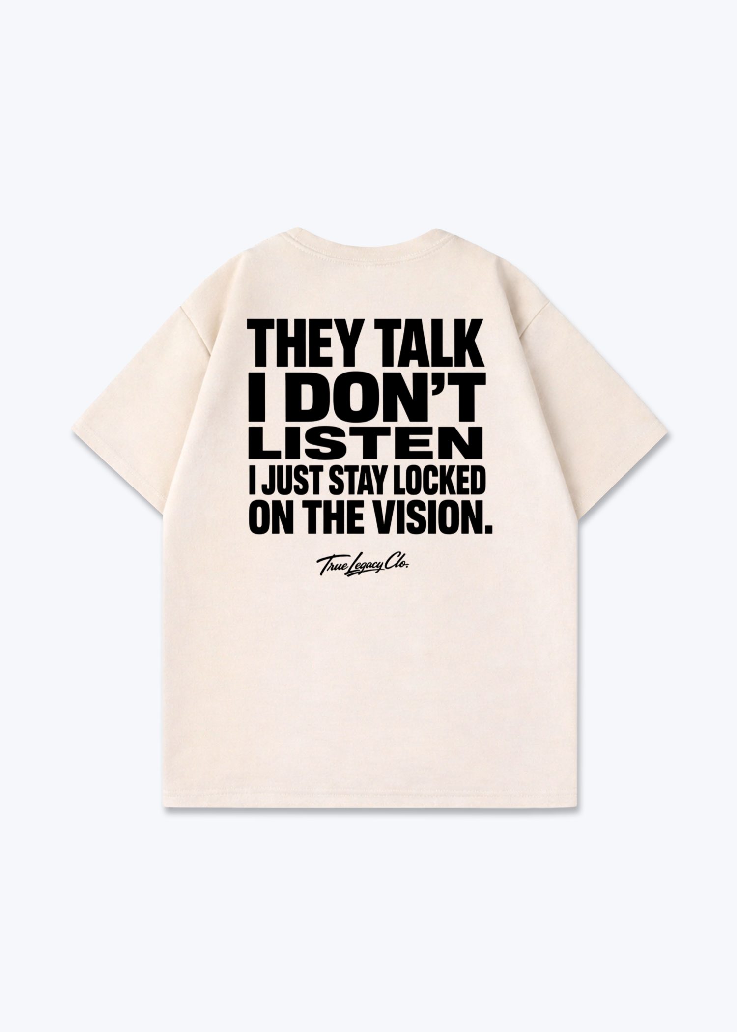 LOCKED ON THE VISION - Oversized Shirt - Beige Back (Designed)
