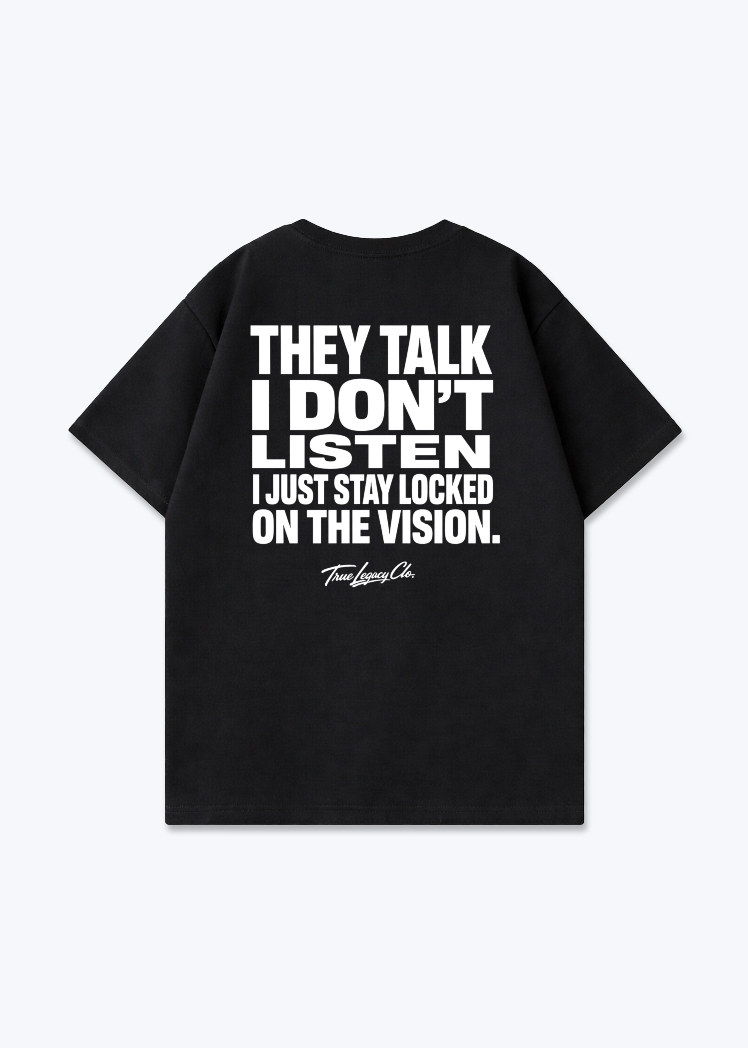 LOCKED ON THE VISION - Oversized Shirt - Black Back (Designed)