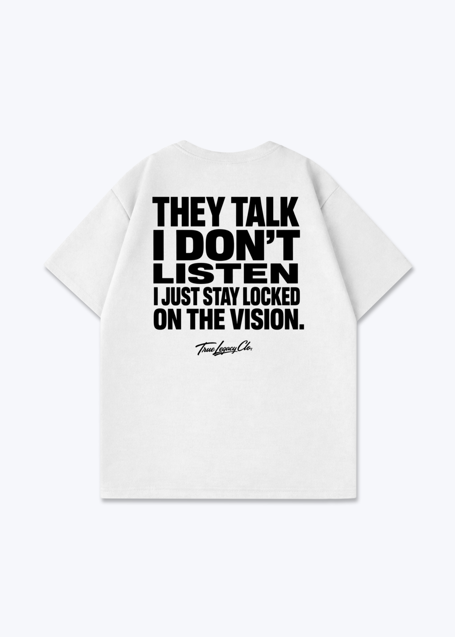 LOCKED ON THE VISION - Oversized Shirt - White Back (Designed)