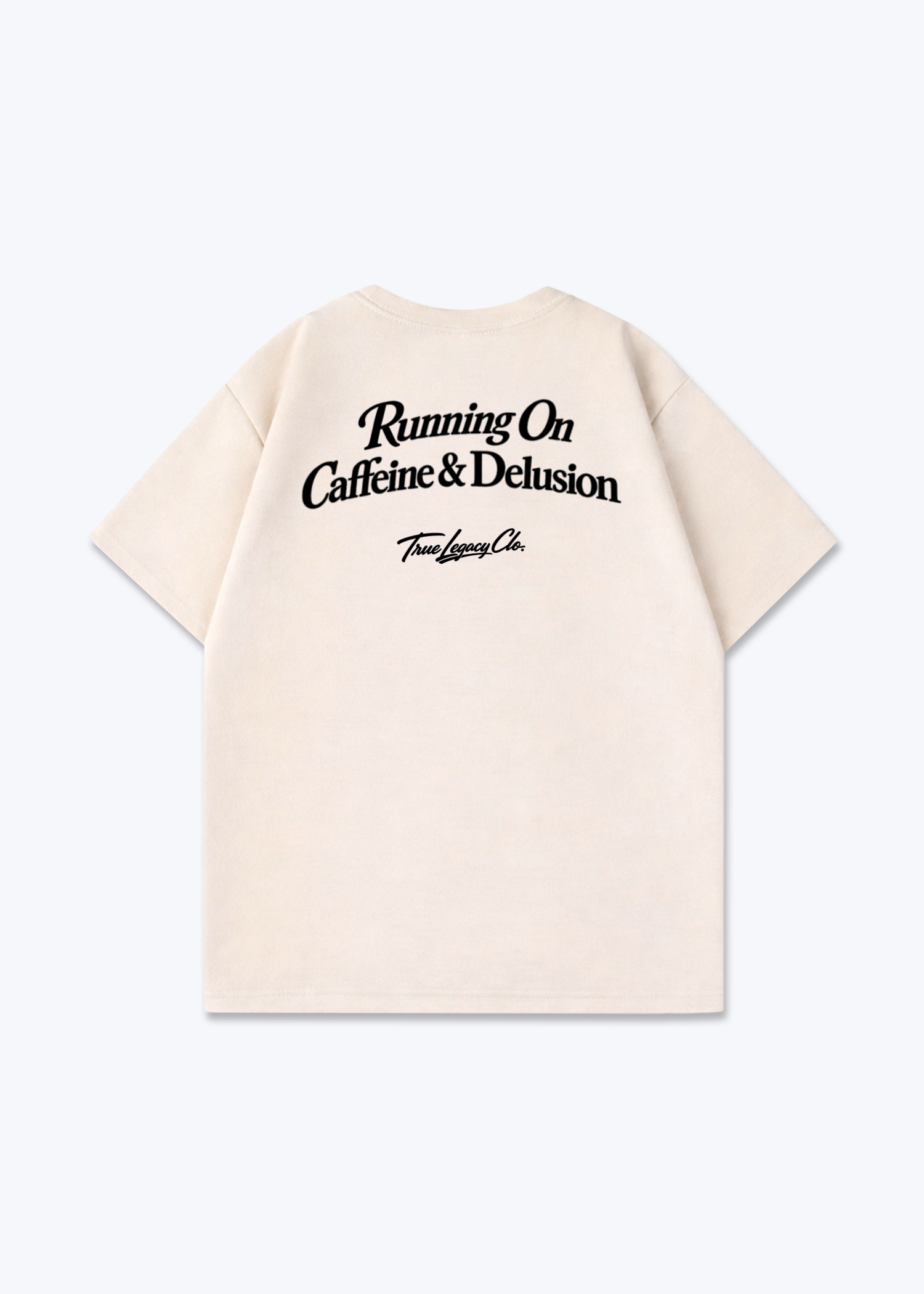CAFFEINE AND DELUSION - Oversized Shirt - Beige Back (Designed)