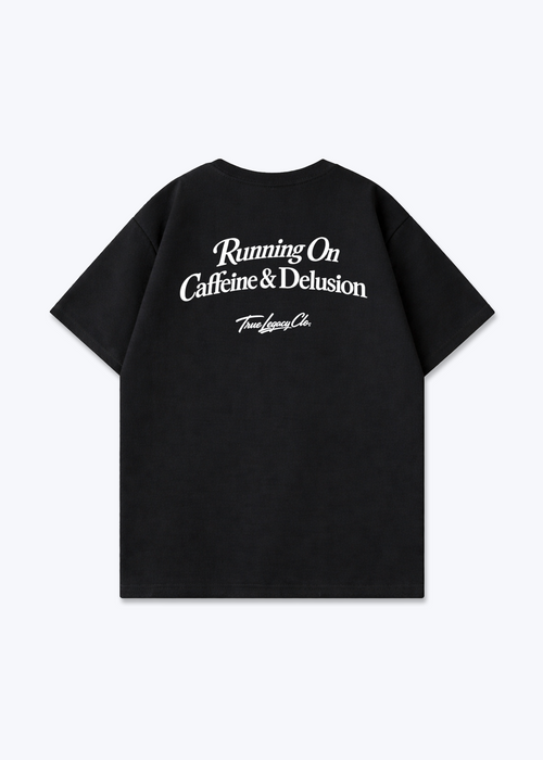 CAFFEINE AND DELUSION - Oversized Shirt - Black Back (Designed)