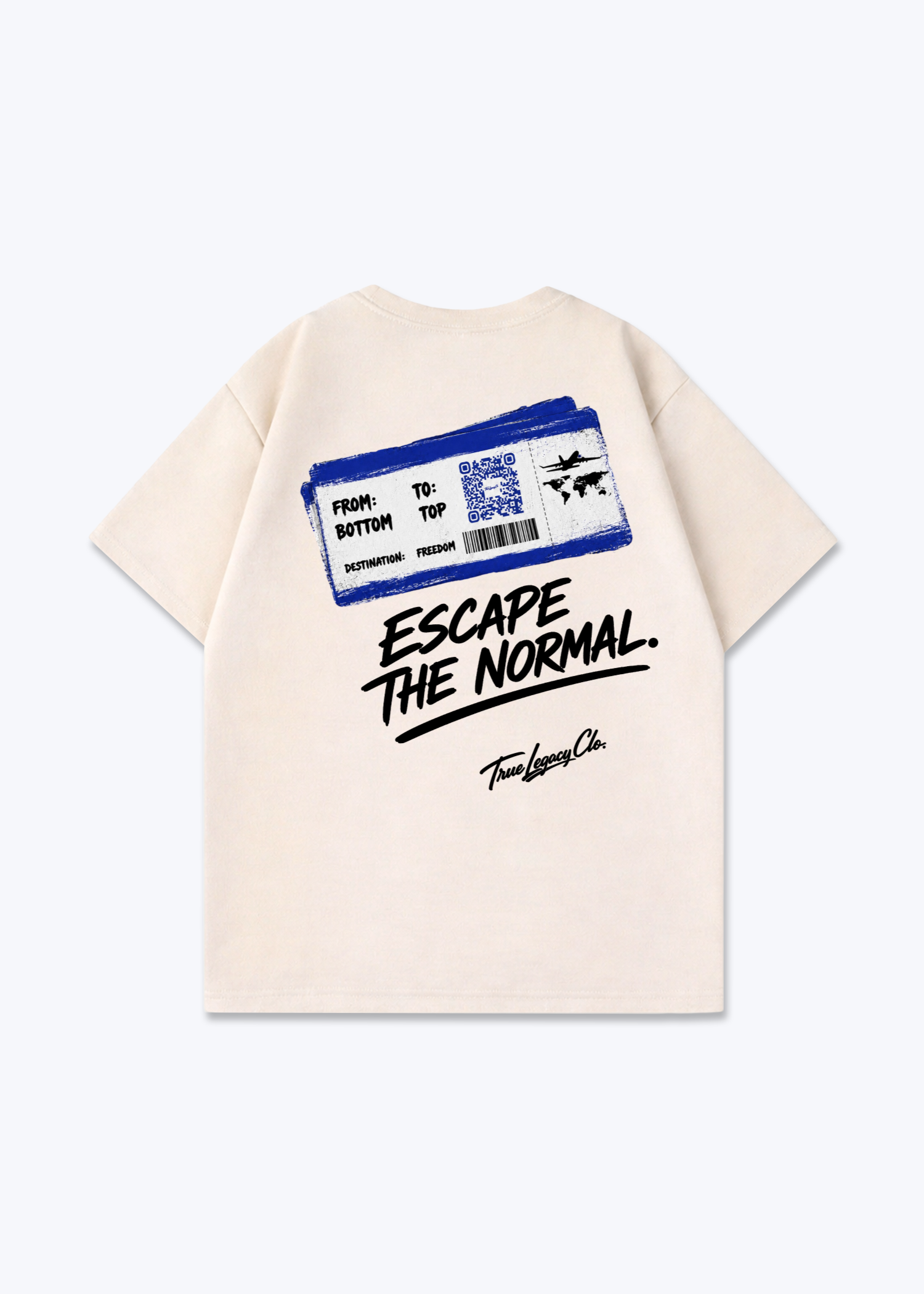 ESCAPE THE NORMAL - Oversized Shirt - Beige Back (Designed)