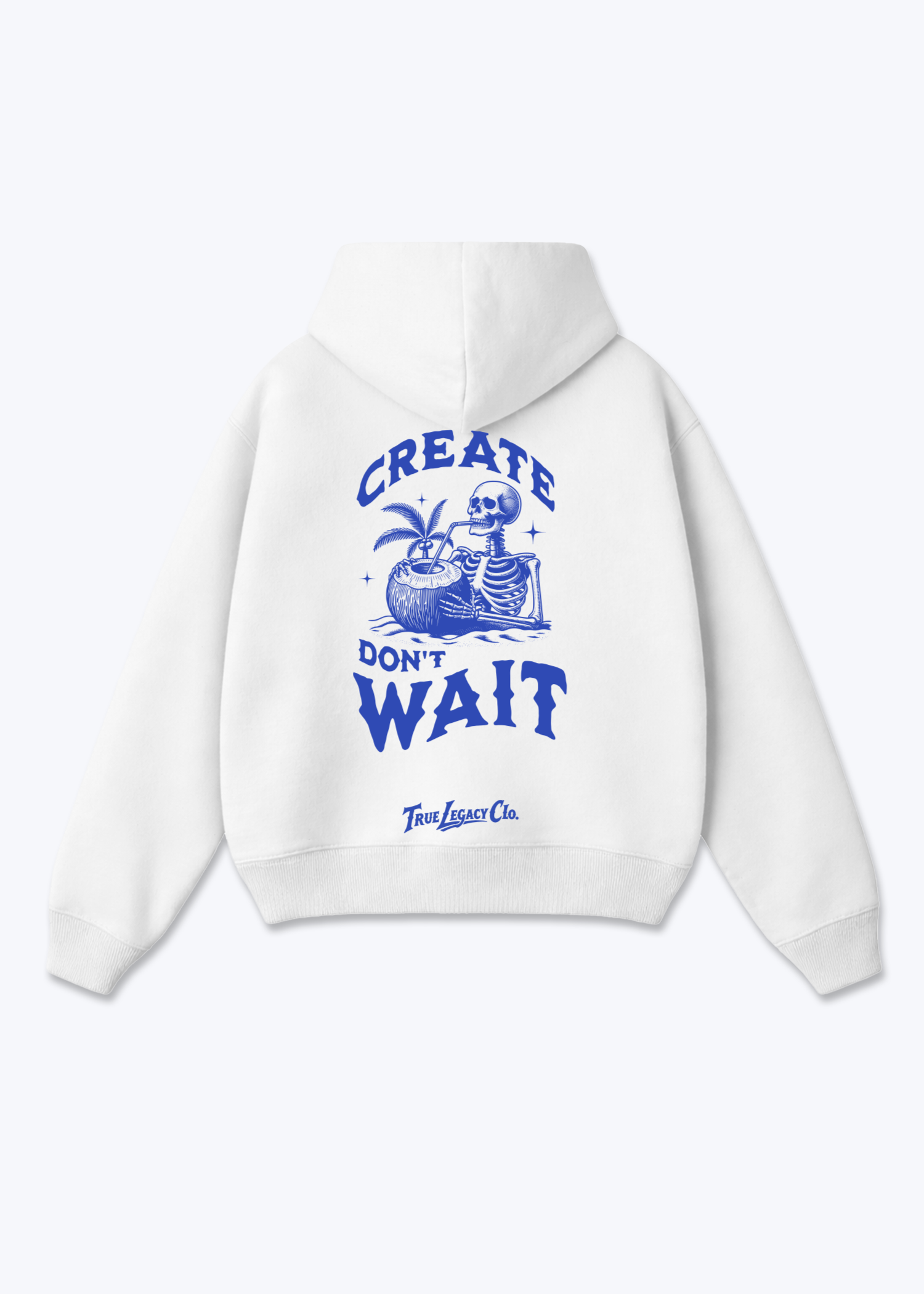 CREATE DON'T WAIT - Oversized Hoodie - White Back (Designed)