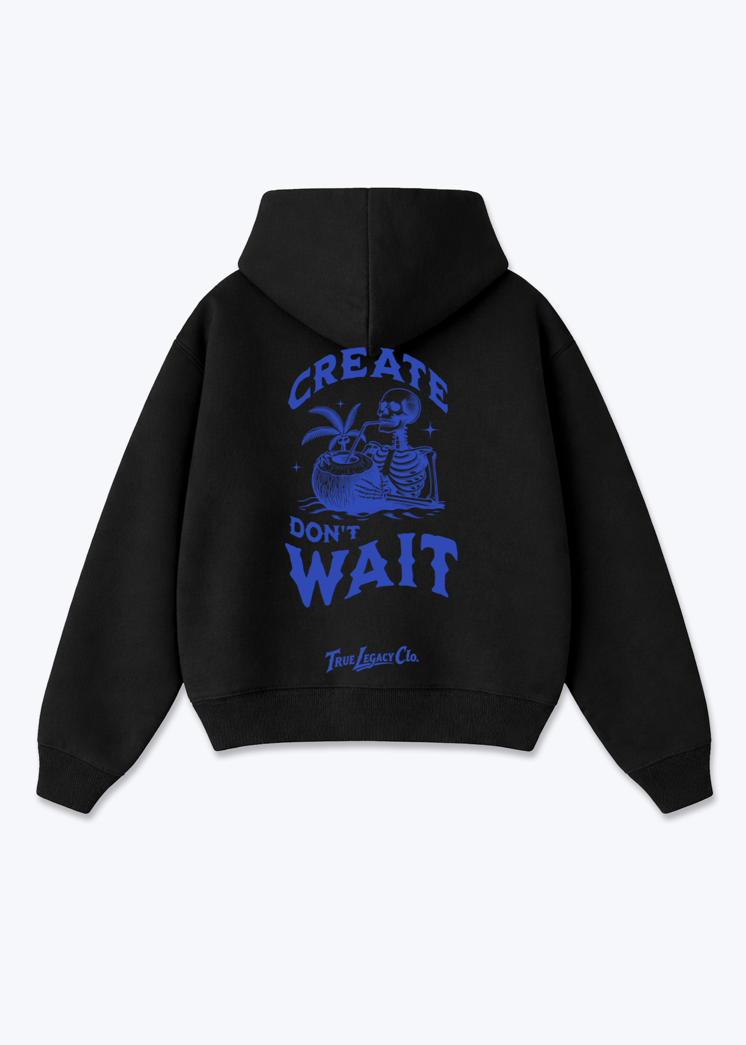 CREATE DON'T WAIT - Oversized Hoodie - Black Back (Designed)