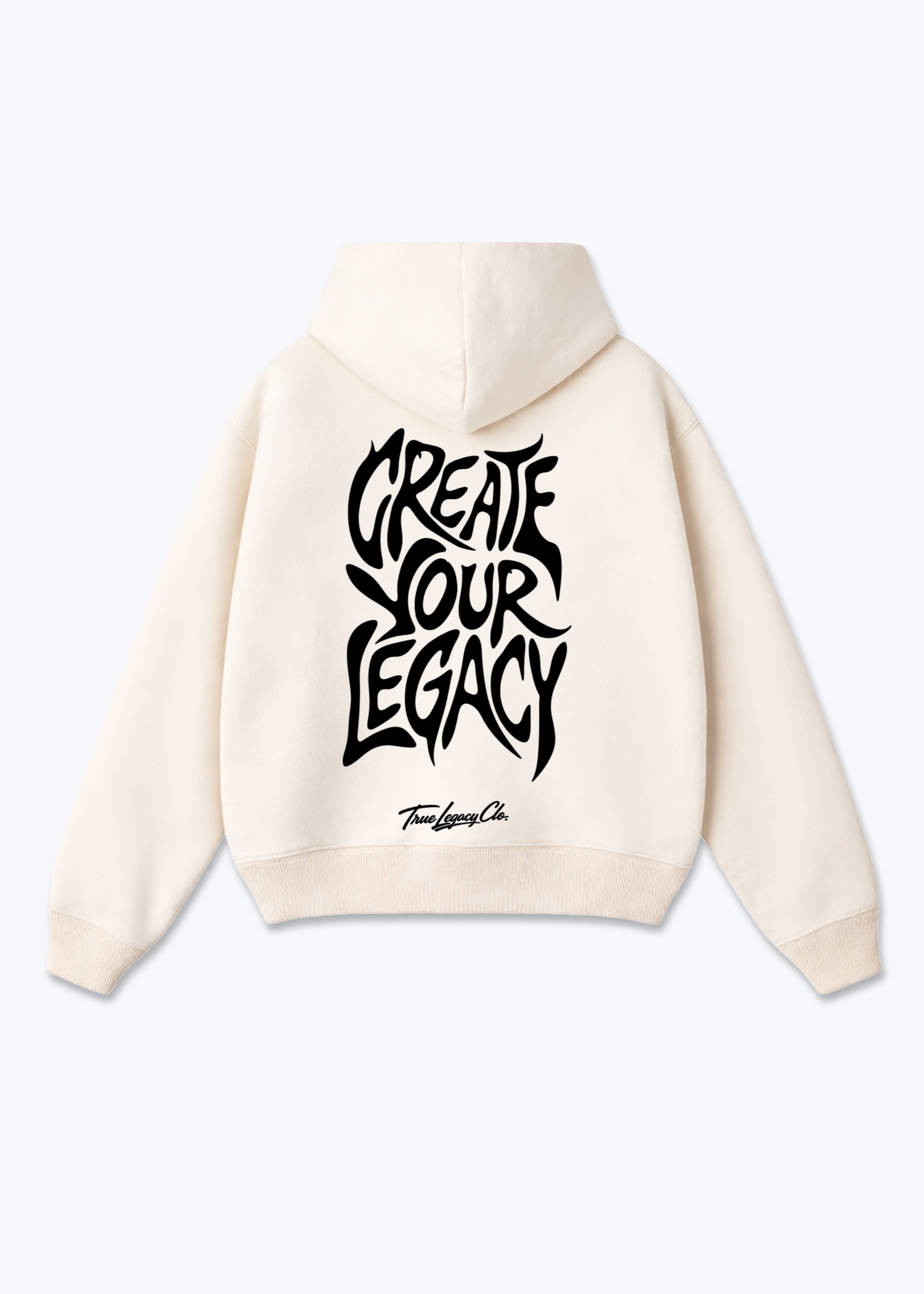 CREATE YOUR LEGACY - Oversized Hoodie - Beige Back (Designed)