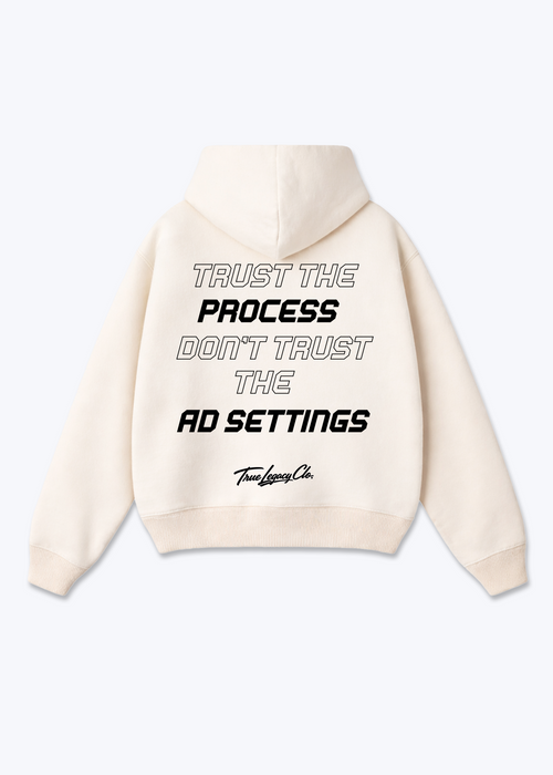 DON'T TRUST AD SETTINGS - Oversized Hoodie - Beige Back (Designed)