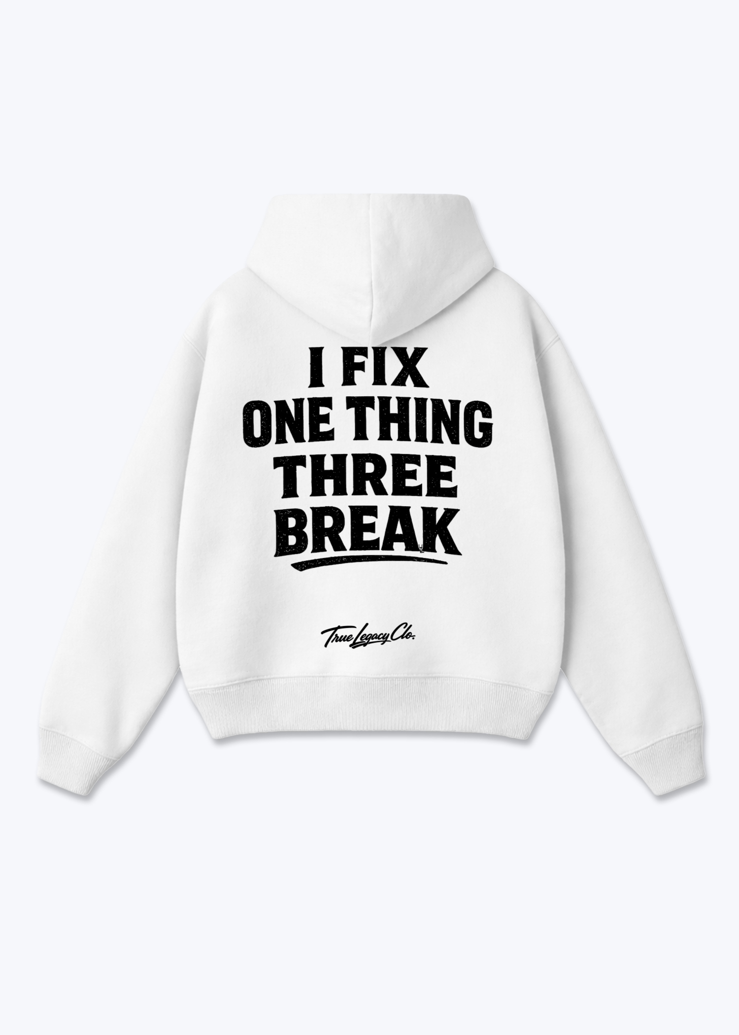 THREE BREAK - Oversized Hoodie - White Back (Designed)