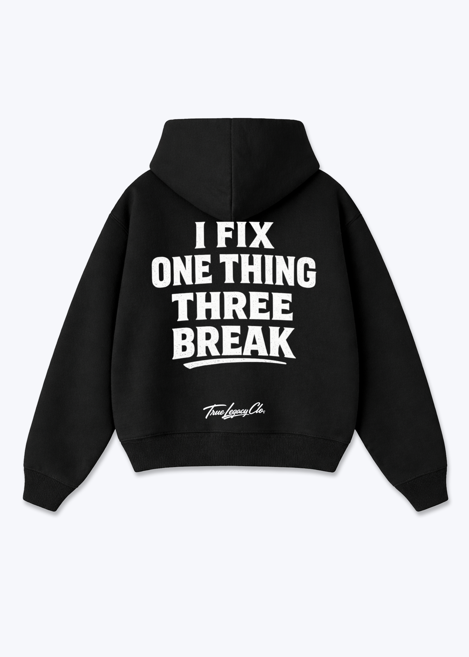 THREE BREAK - Oversized Hoodie - Black Back (Designed)