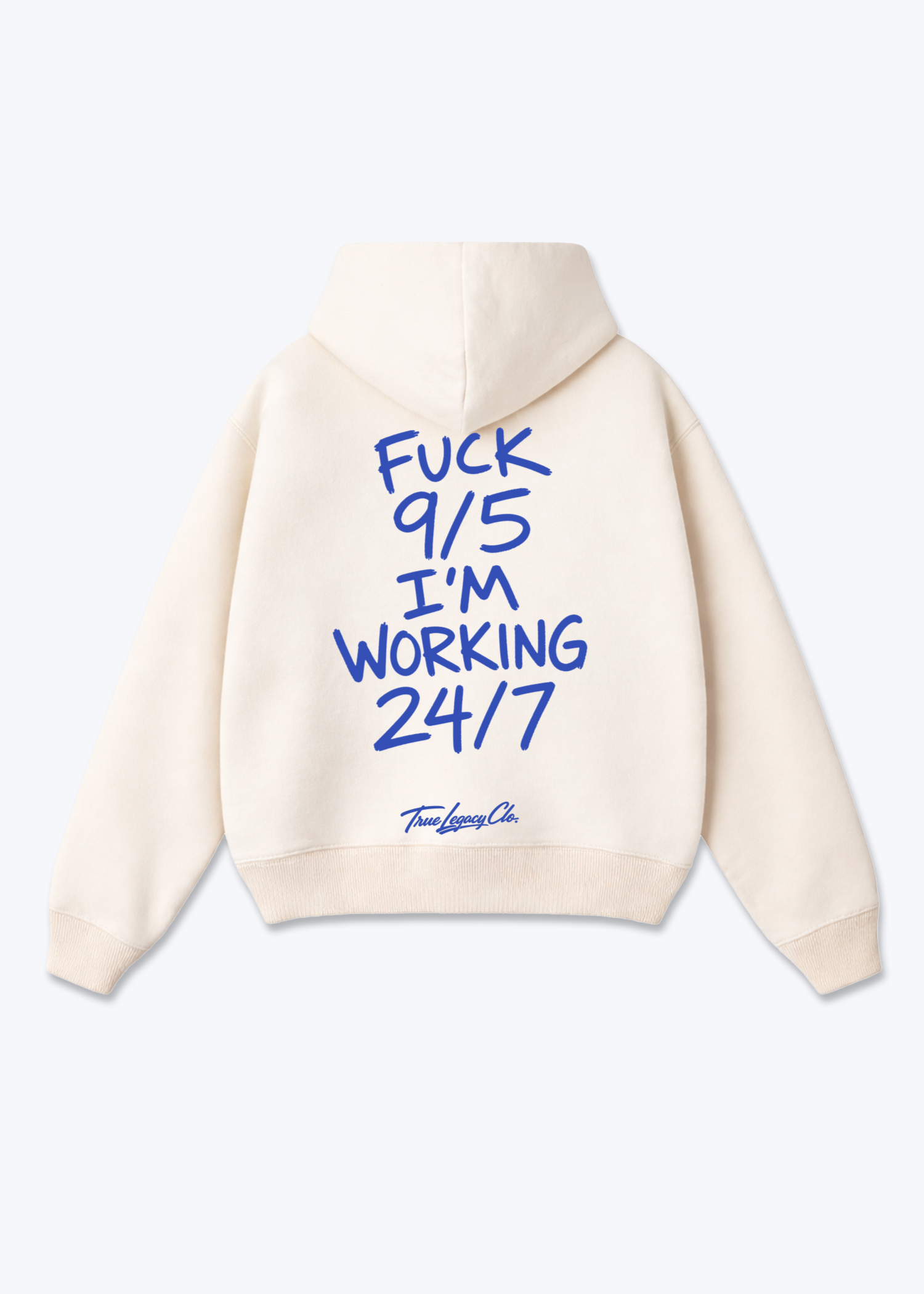 FUCK 9/5 - Oversized Hoodie - Beige Back (Designed)