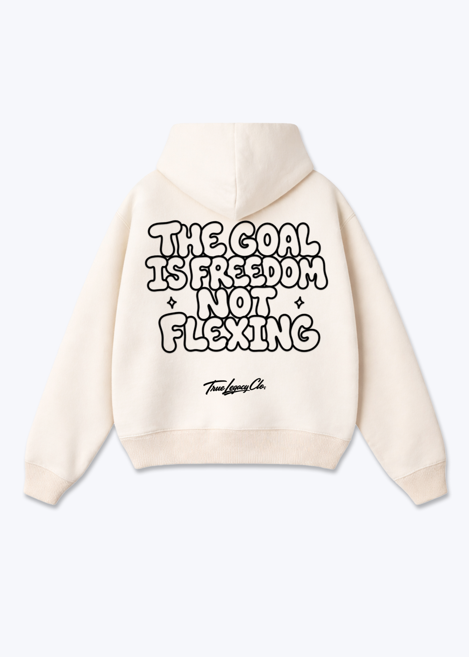 GOAL IS FREEDOM - Oversized Hoodie - Beige Back (Designed)