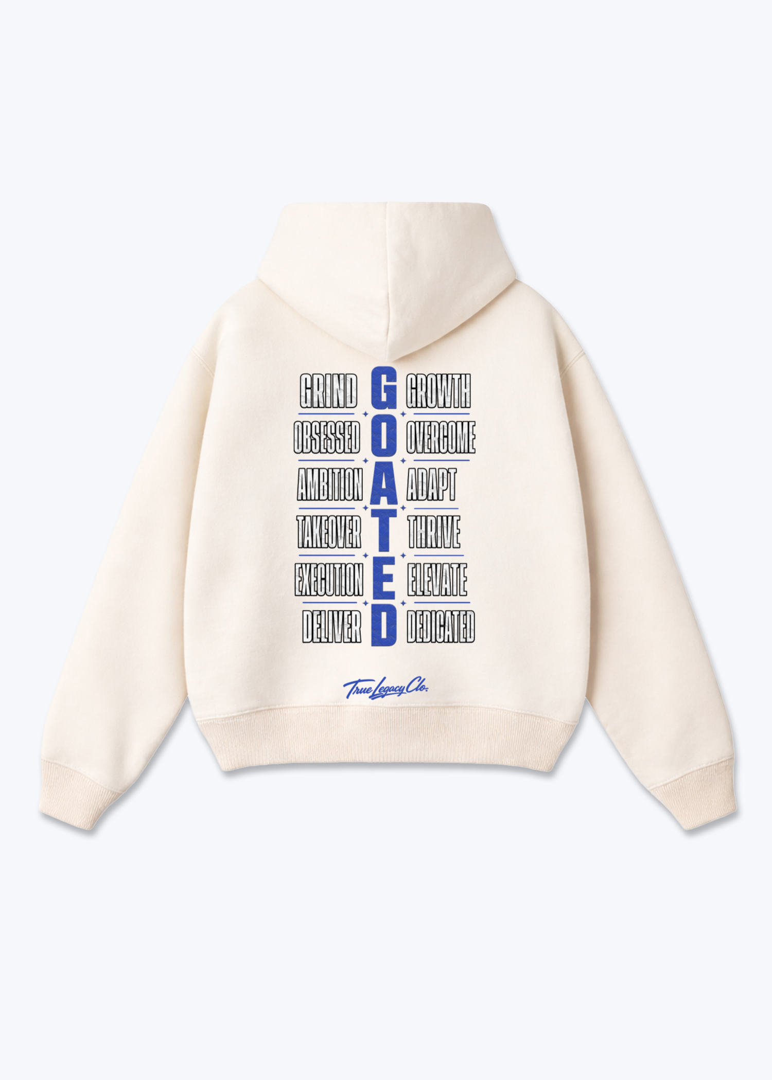GOATED - Oversized Hoodie - Beige Back (Designed)