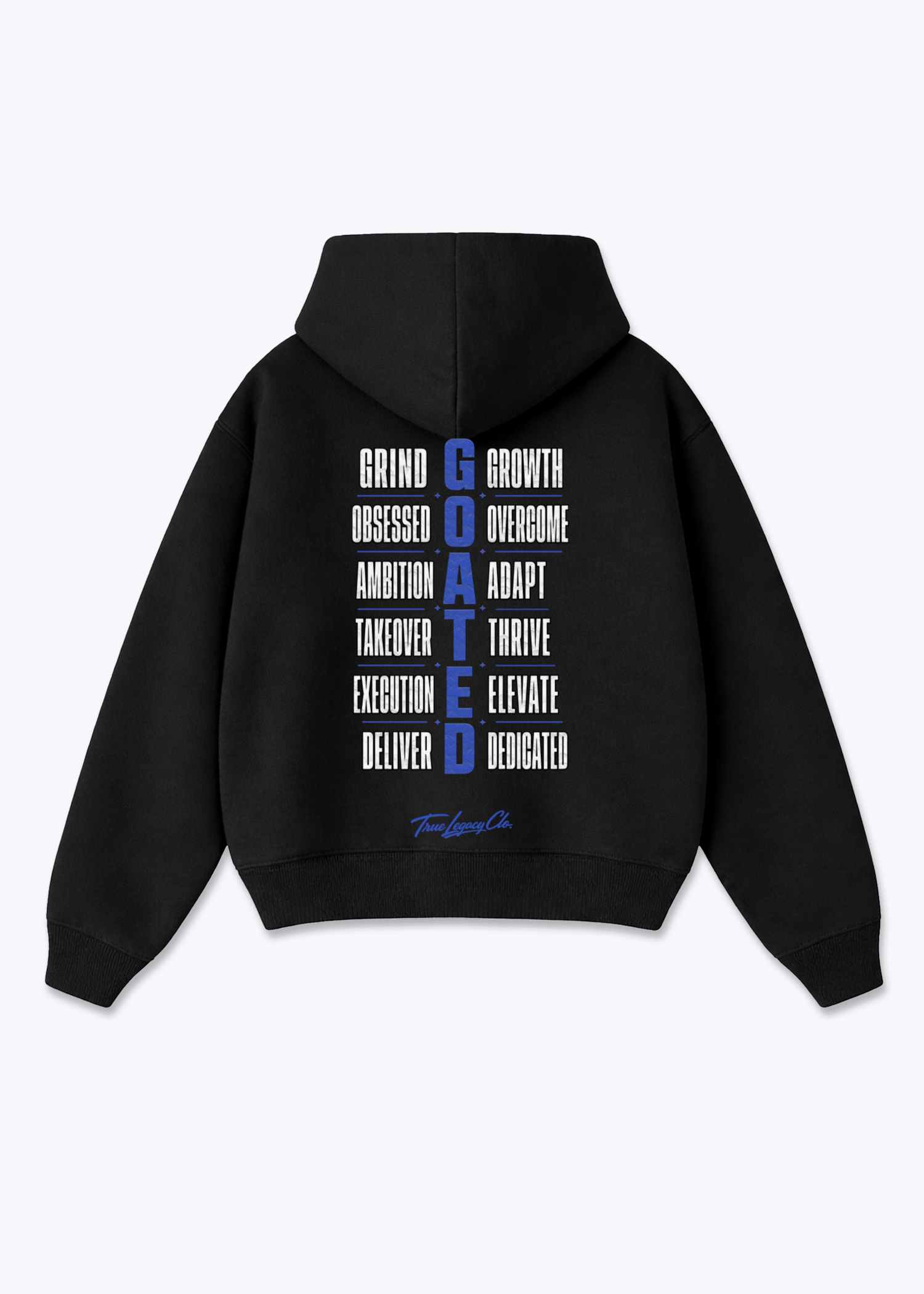 GOATED - Oversized Hoodie - Black Back (Designed)