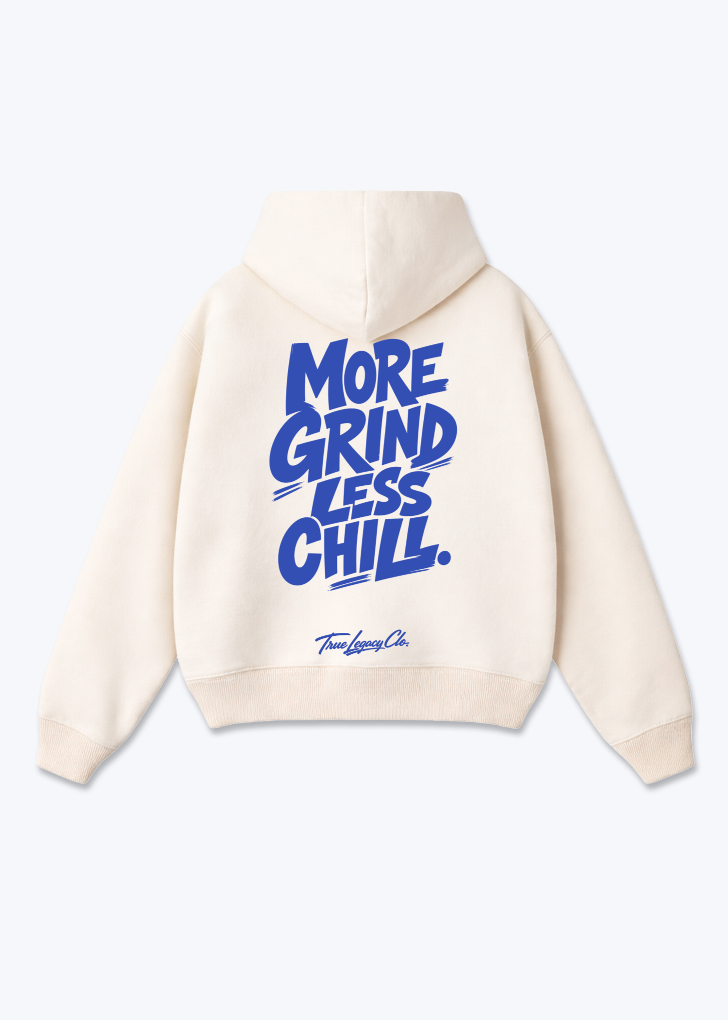 MORE GRIND - Oversized Hoodie - Beige Back (Designed)