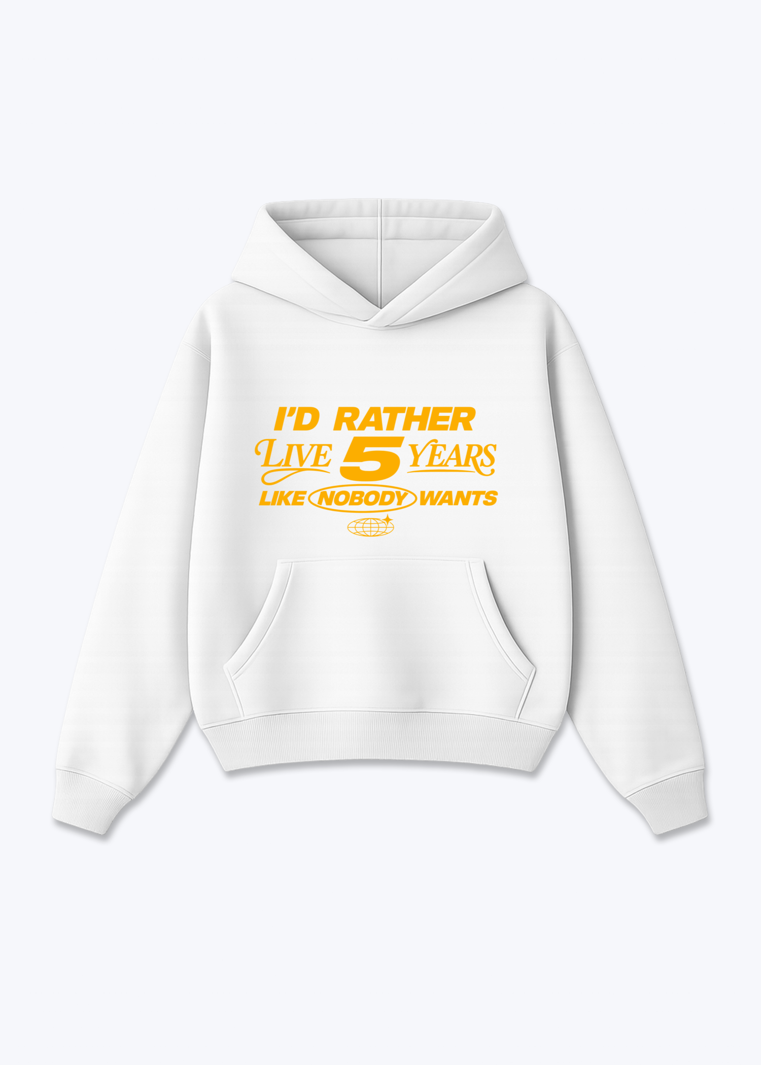NOBODY CAN - Oversized Hoodie - White Front (Designed)
