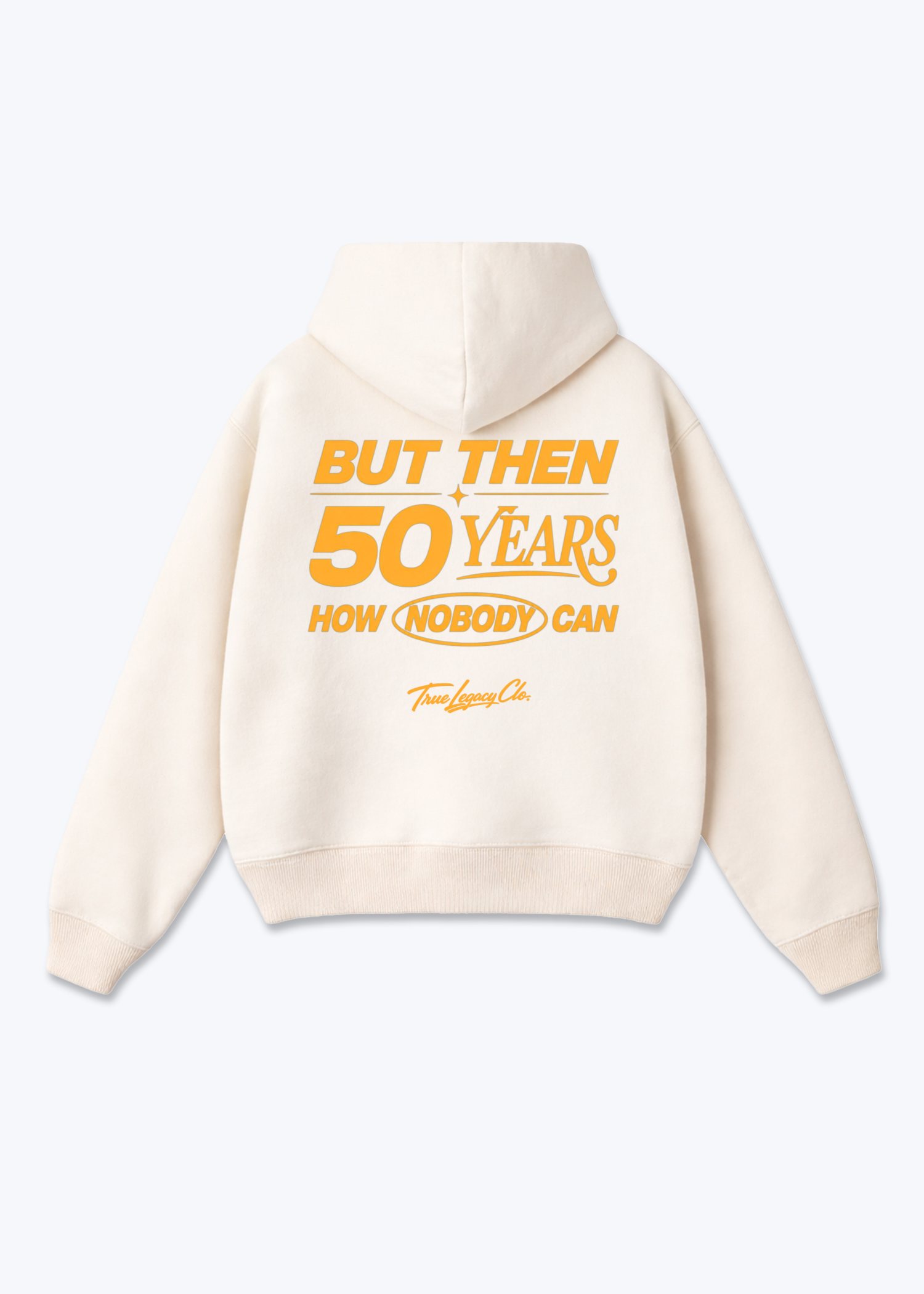 NOBODY CAN - Oversized Hoodie - Beige Back (Designed)