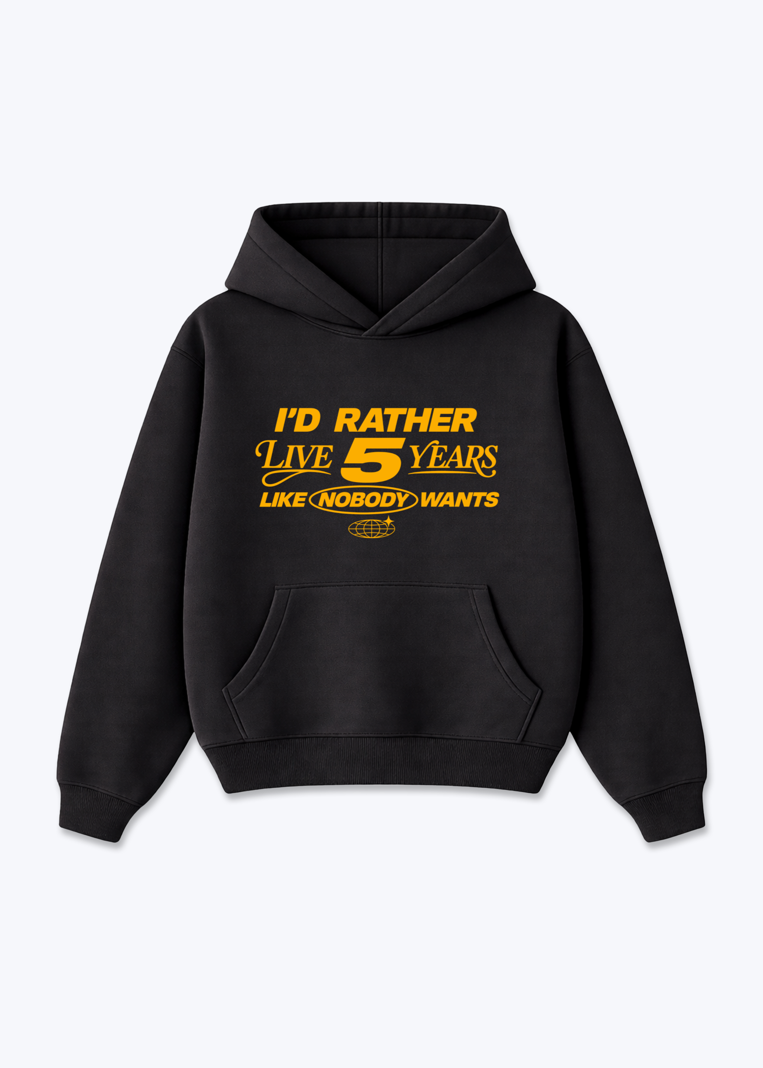 NOBODY CAN - Oversized Hoodie - Black Front (Designed)