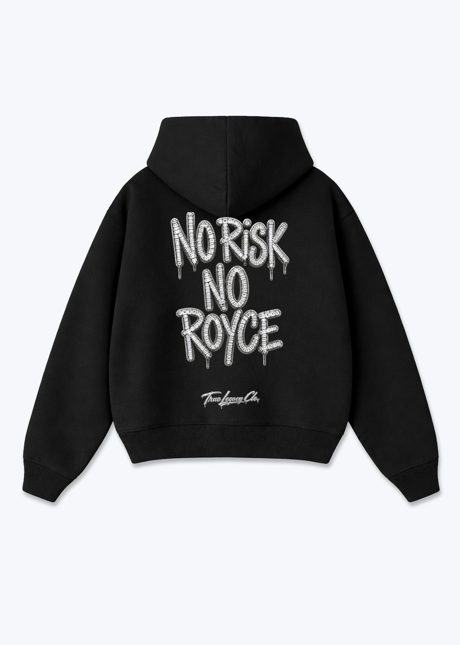 NO ROYCE (BAGUETTES) - Oversized Hoodie - Black Back (Designed)