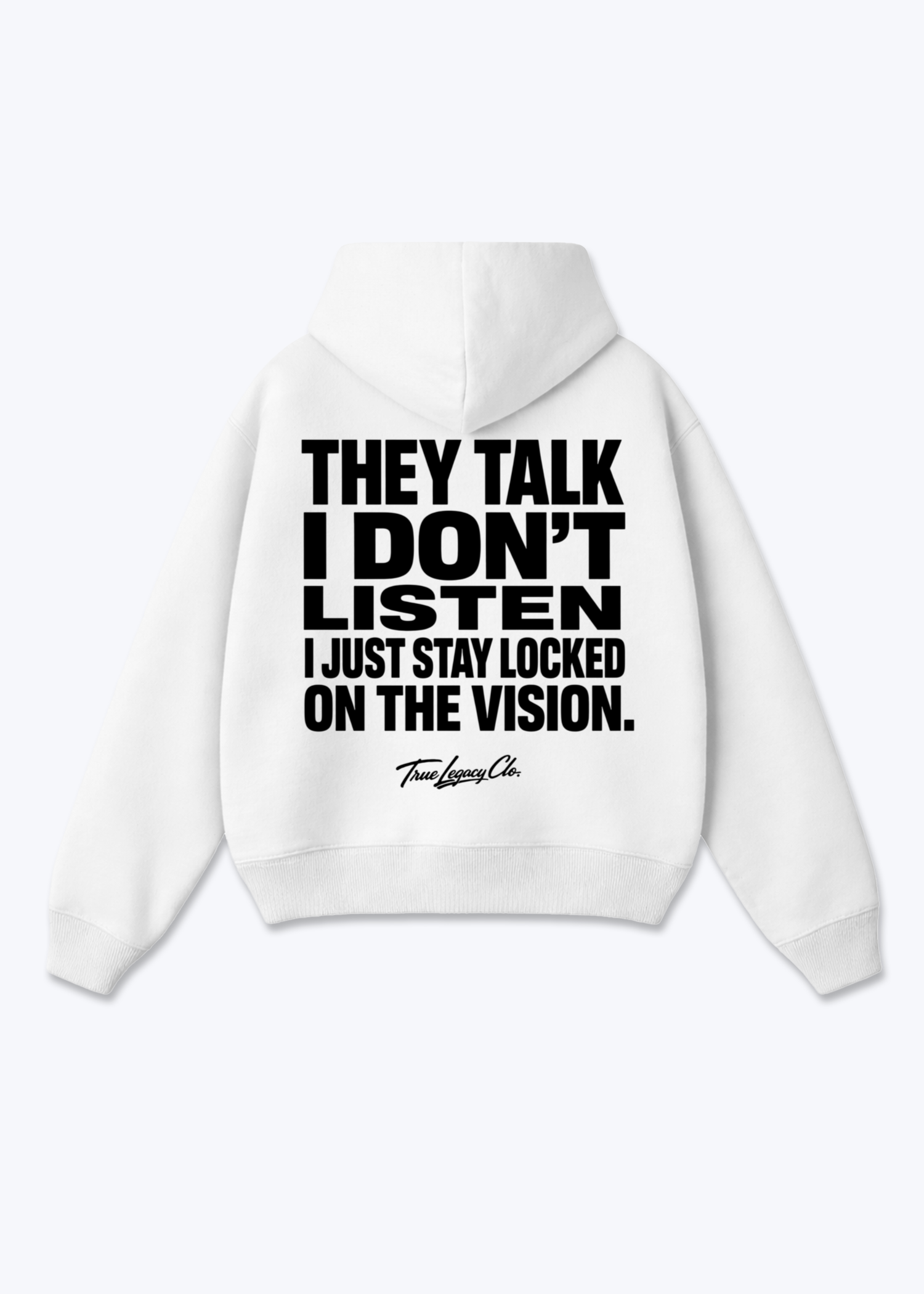 LOCKED ON THE VISION - Oversized Hoodie - White Back (Designed)
