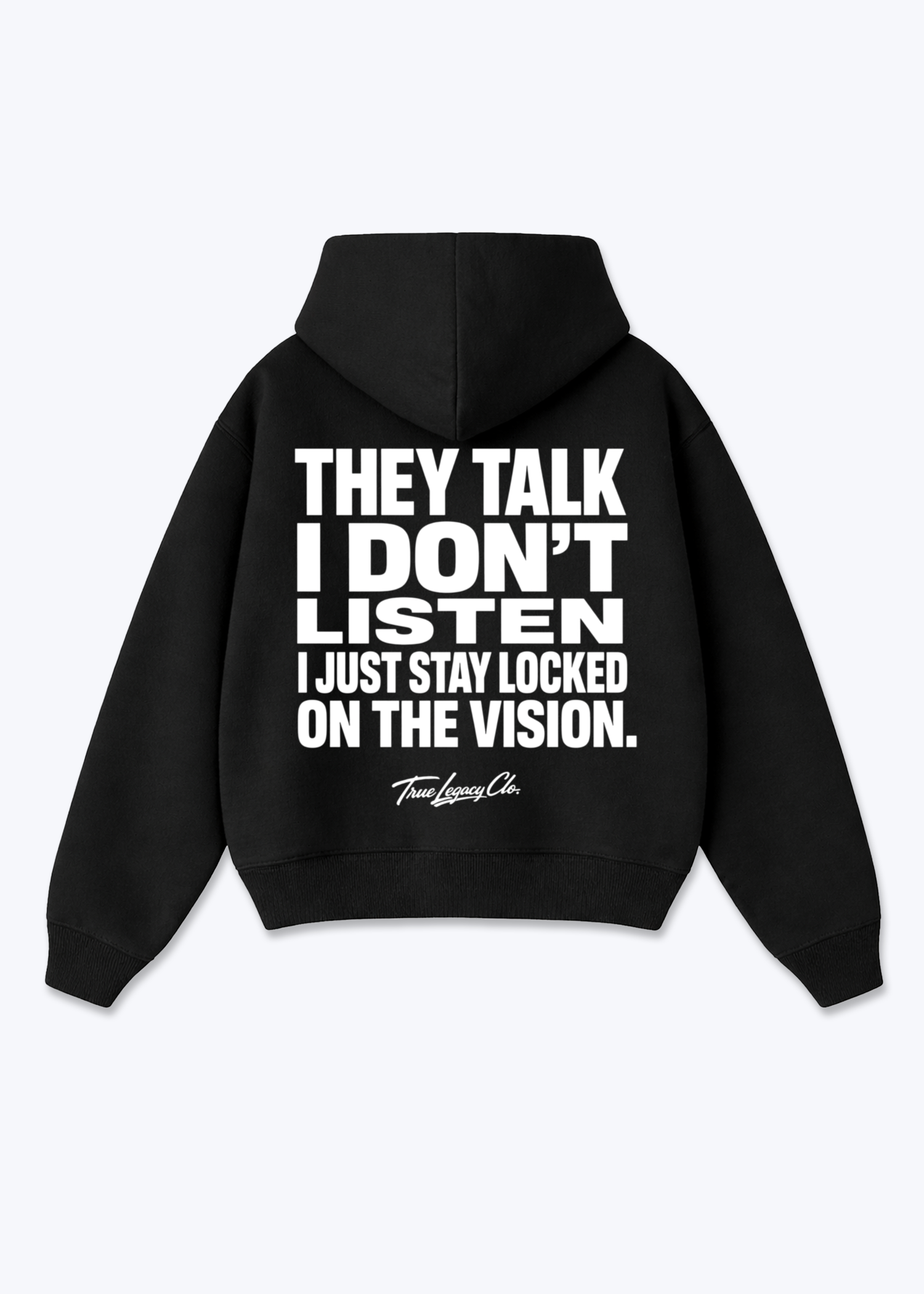 LOCKED ON THE VISION - Oversized Hoodie - Black Back (Designed)