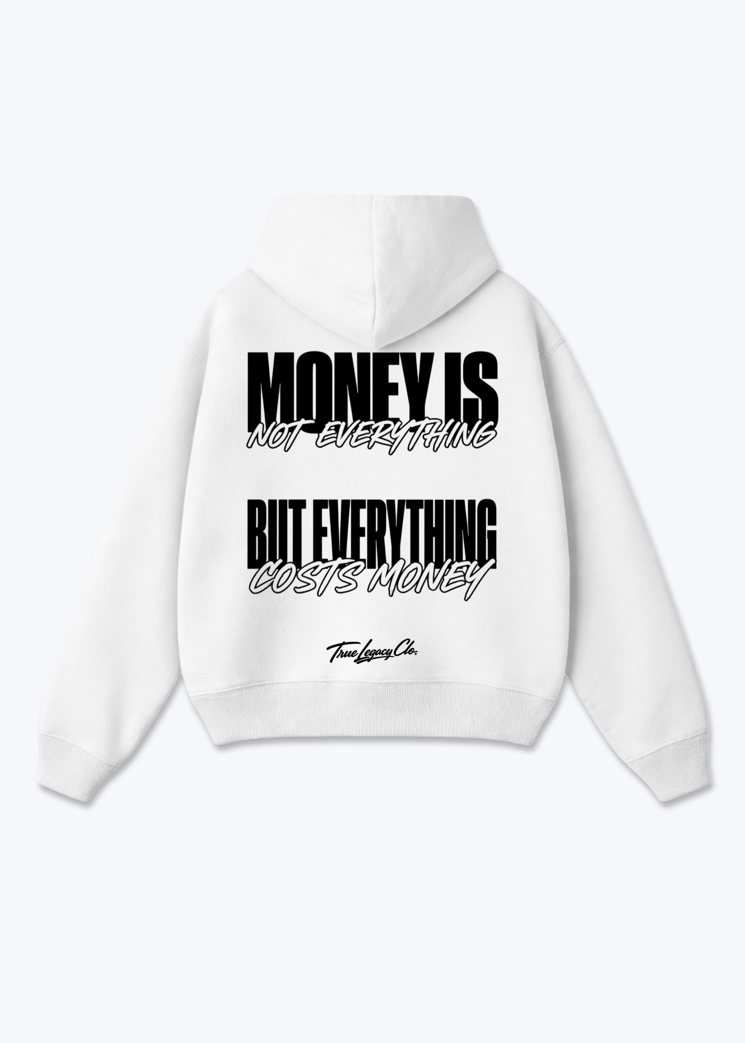 EVERYTHING COSTS MONEY - Oversized Hoodie - White Back (Designed)