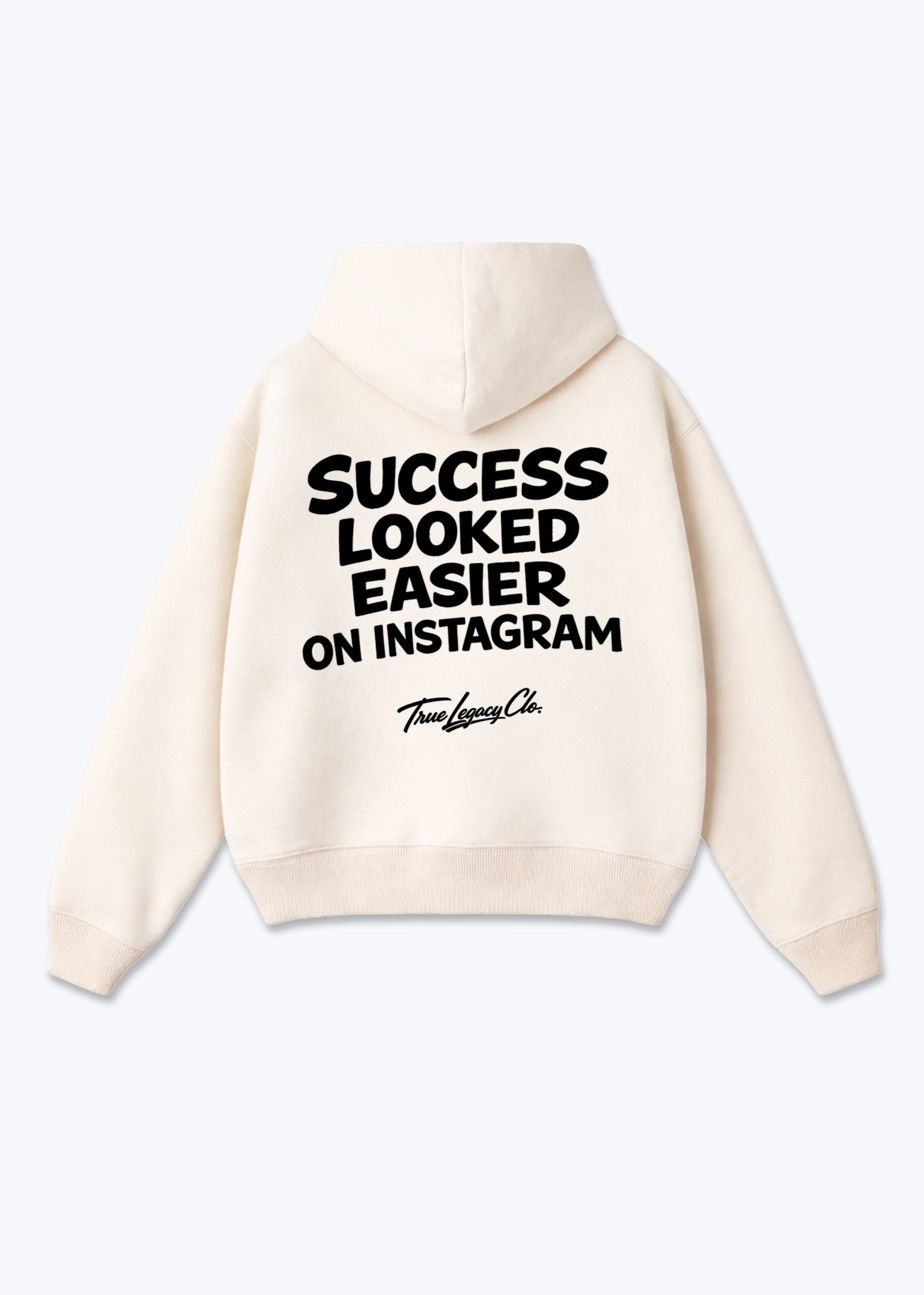 SUCCES LOOKED EASIER - Oversized Hoodie - Beige Back (Designed)