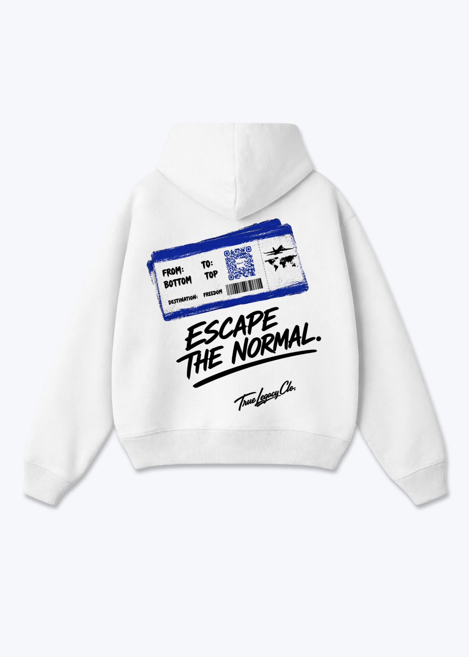 ESCAPE THE NORMAL - Oversized Hoodie - White Back (Designed)