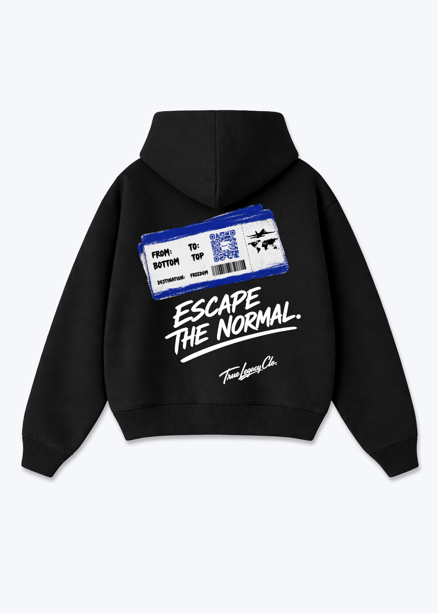 ESCAPE THE NORMAL - Oversized Hoodie - Black Back (Designed)