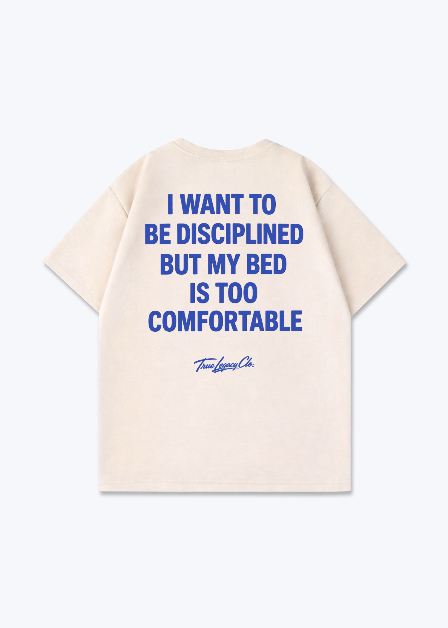 BED TOO COMFORTABLE - Oversized Shirt - Beige Back (Designed)