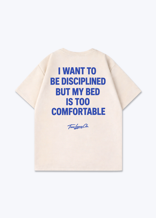 BED TOO COMFORTABLE - Oversized Shirt - Beige Back (Designed)