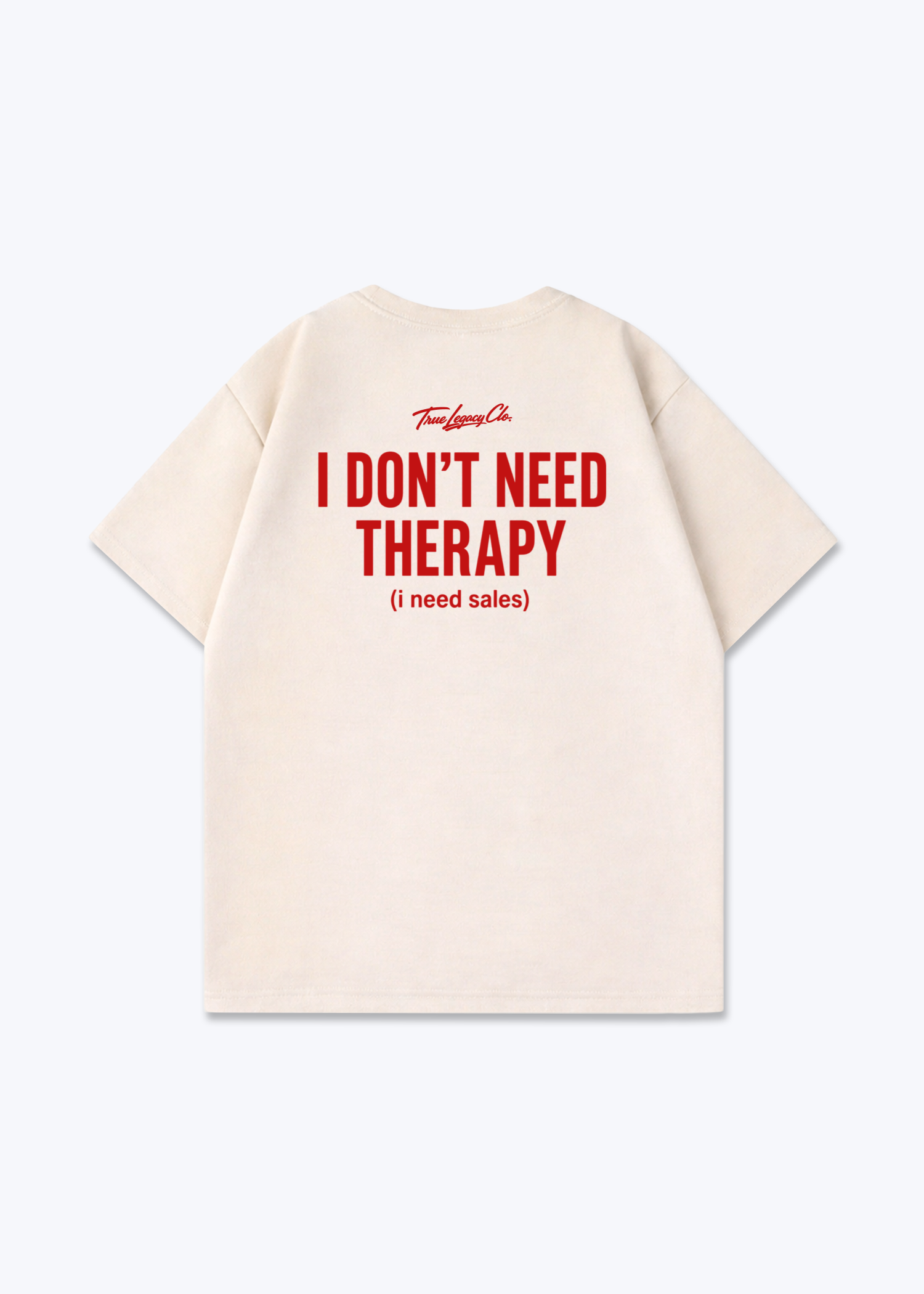 I NEED SALES - Oversized Shirt - Beige Back (Designed)