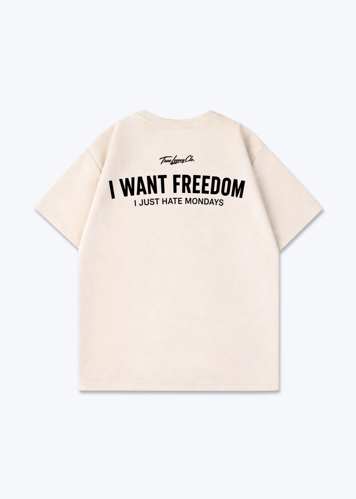 HATE MONDAYS - Oversized Shirt - Beige Back (Designed)