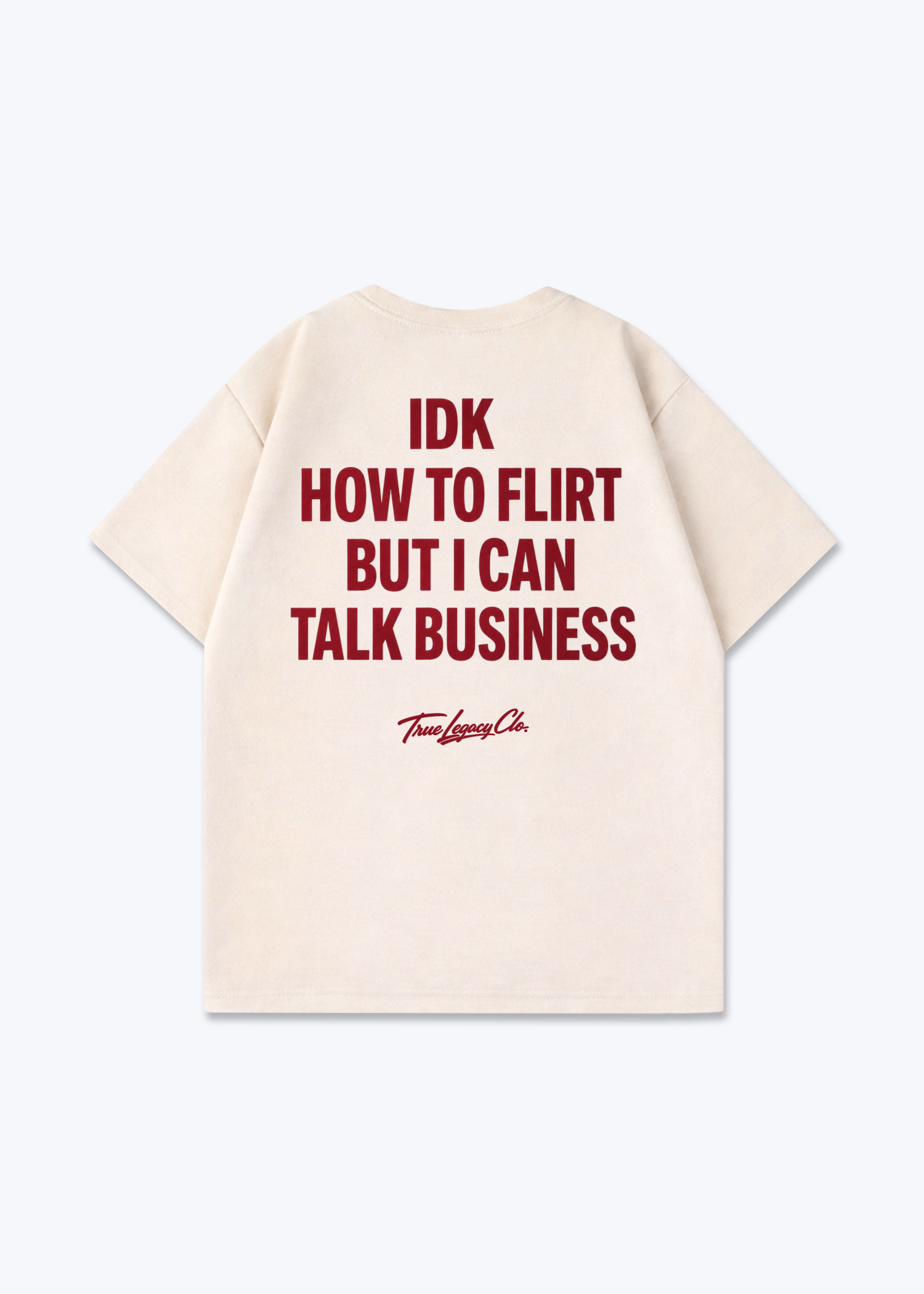 I CAN TALK BUSINESS - Oversized Shirt - Beige Back (Designed)