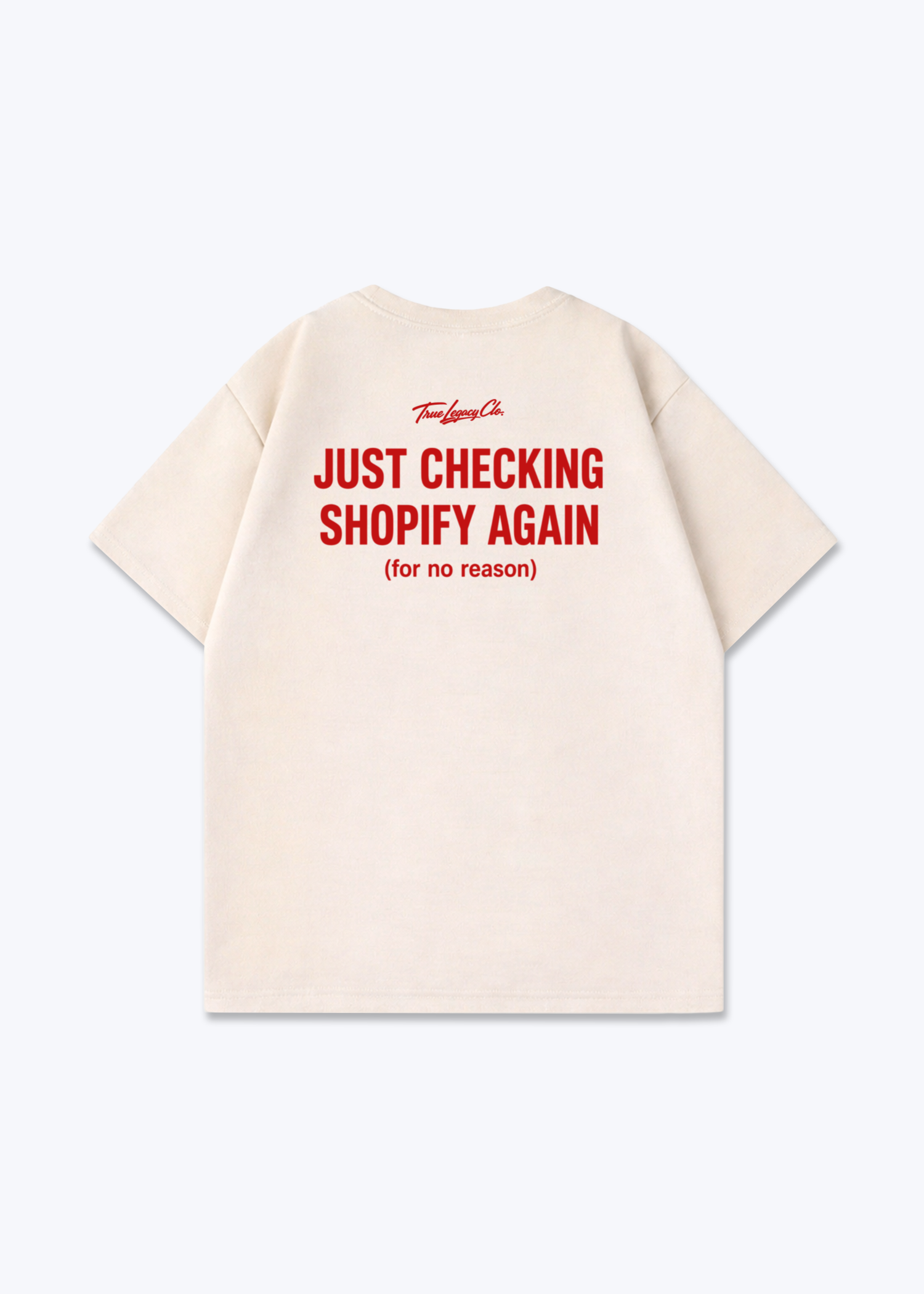 CHECKING SHOPIFY AGAIN - Oversized Shirt - Beige Back (Designed)
