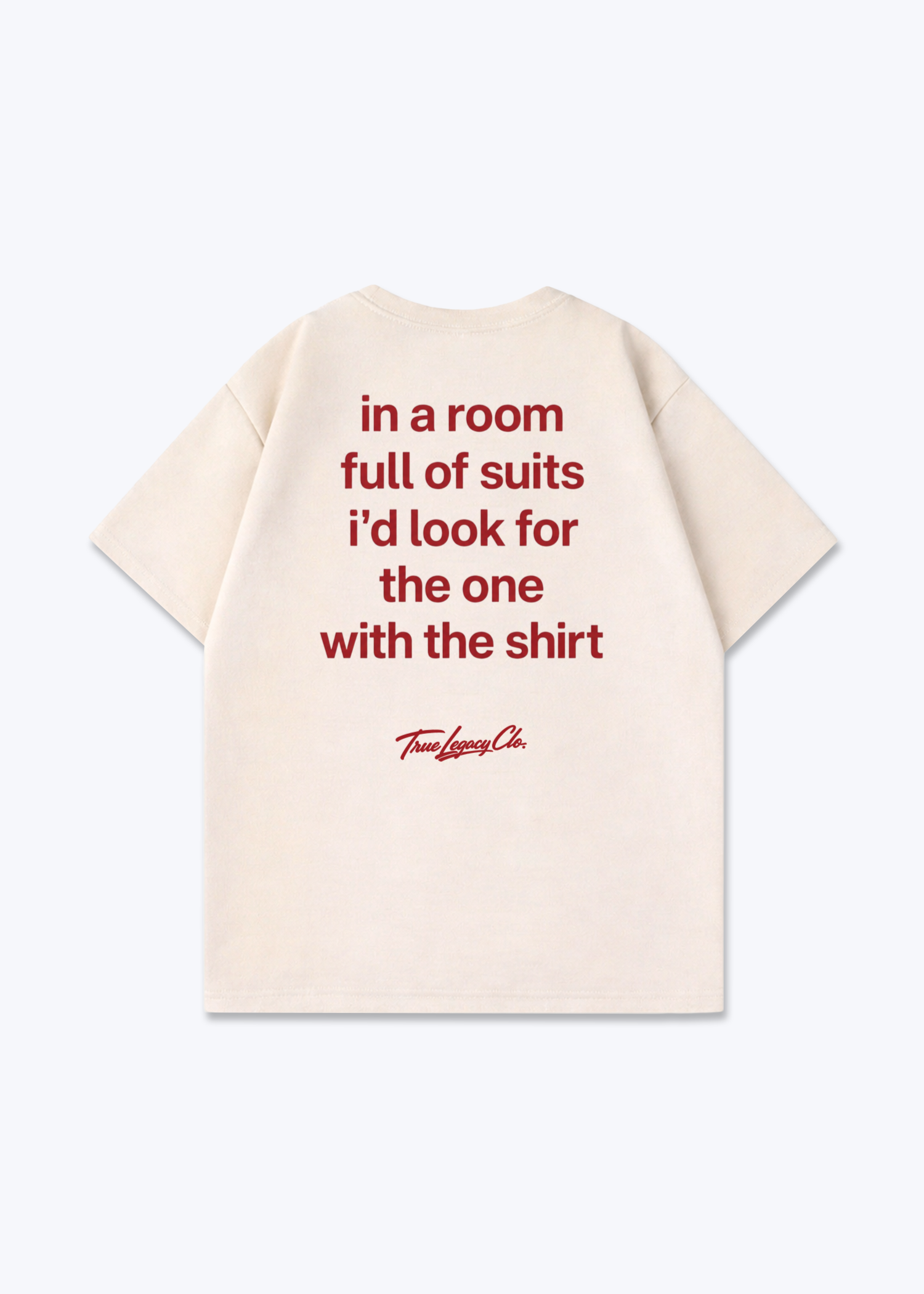 LOOK FOR THE ONE WITH THE SHIRT - Oversized Shirt - Beige Back (Designed)