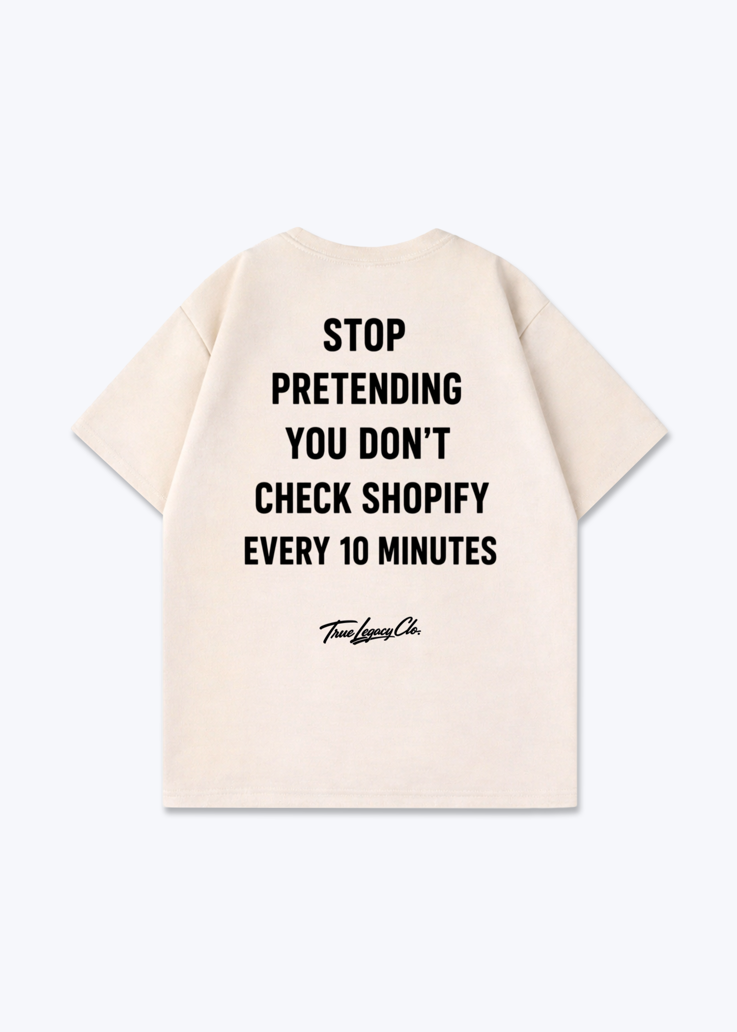 CHECK SHOPIFY EVERY 10 MINUTES - Oversized Shirt - Beige Back (Designed)
