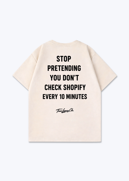 CHECK SHOPIFY EVERY 10 MINUTES - Oversized Shirt - Beige Back (Designed)