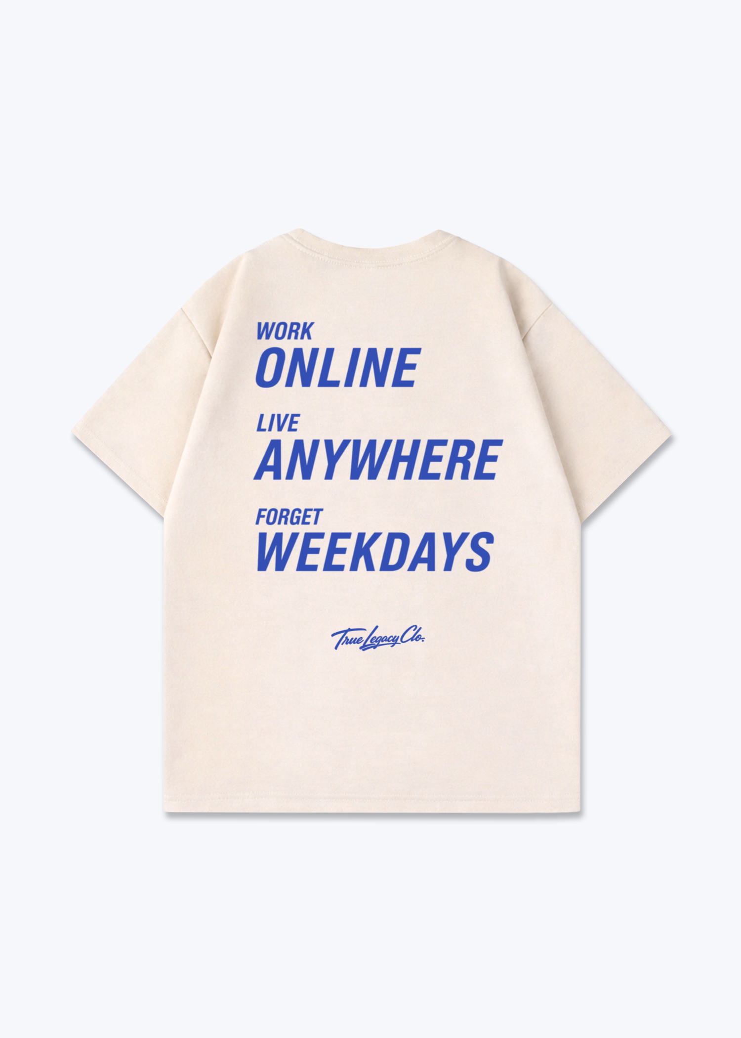 FORGET WEEKDAYS - Oversized Shirt - Beige Back (Designed)