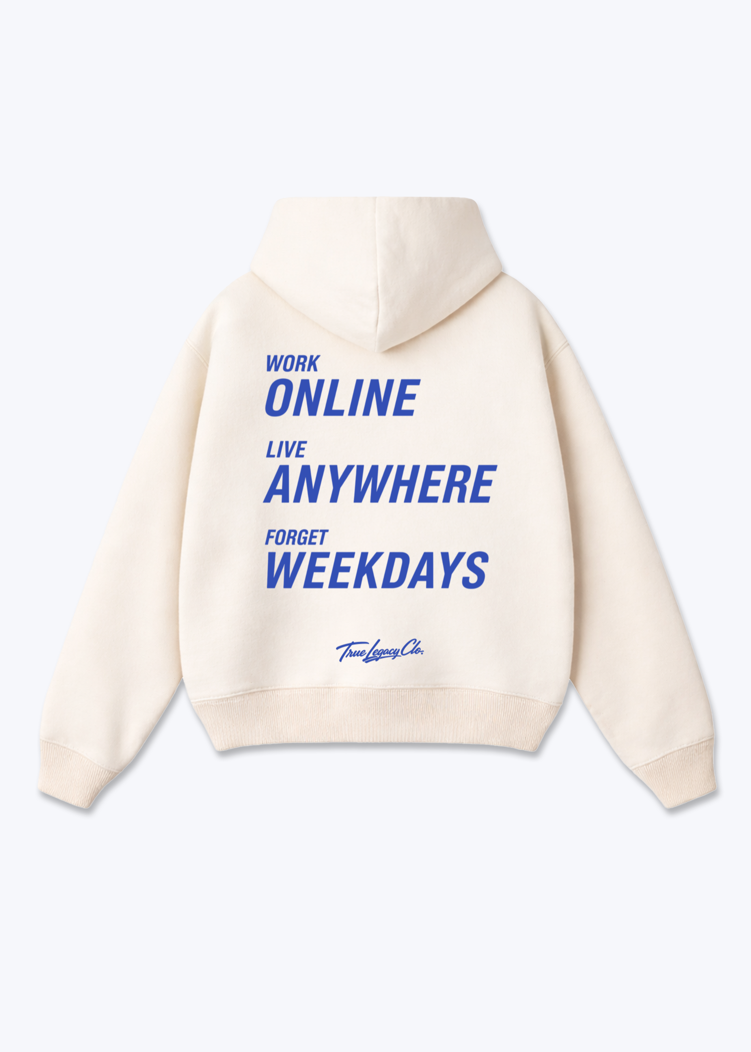 FORGET WEEKDAYS - Oversized Hoodie - Beige Back (Designed)