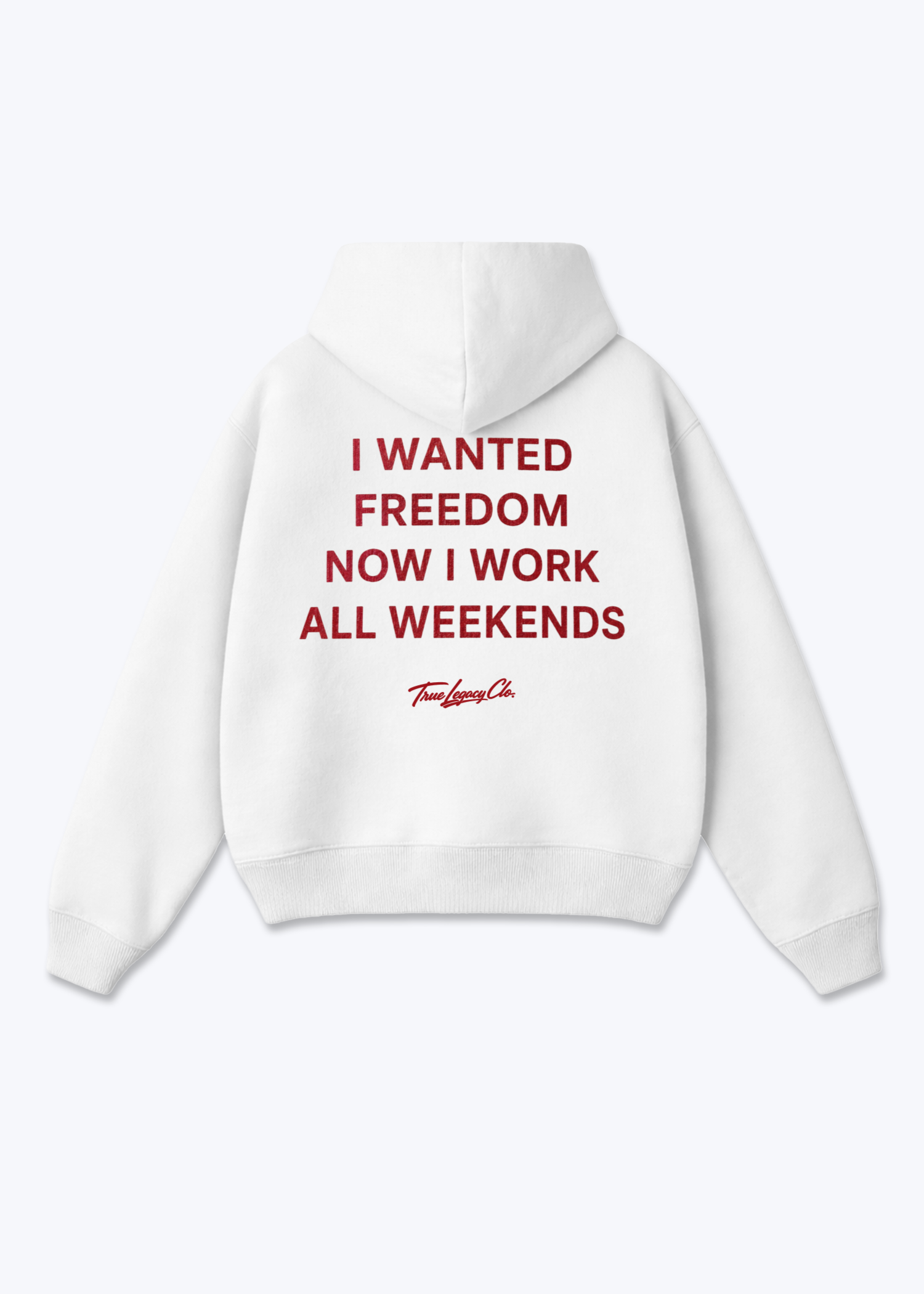 WORK ALL WEEKENDS - Oversized Hoodie - White Back (Designed)